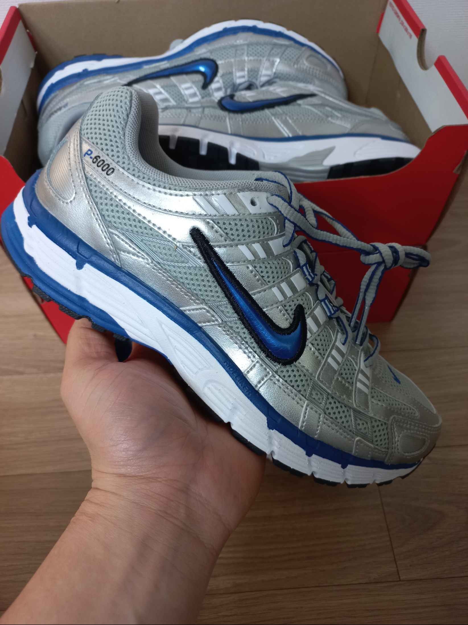(W) Nike P-6000 Laser Blue 착용 스타일 - 1