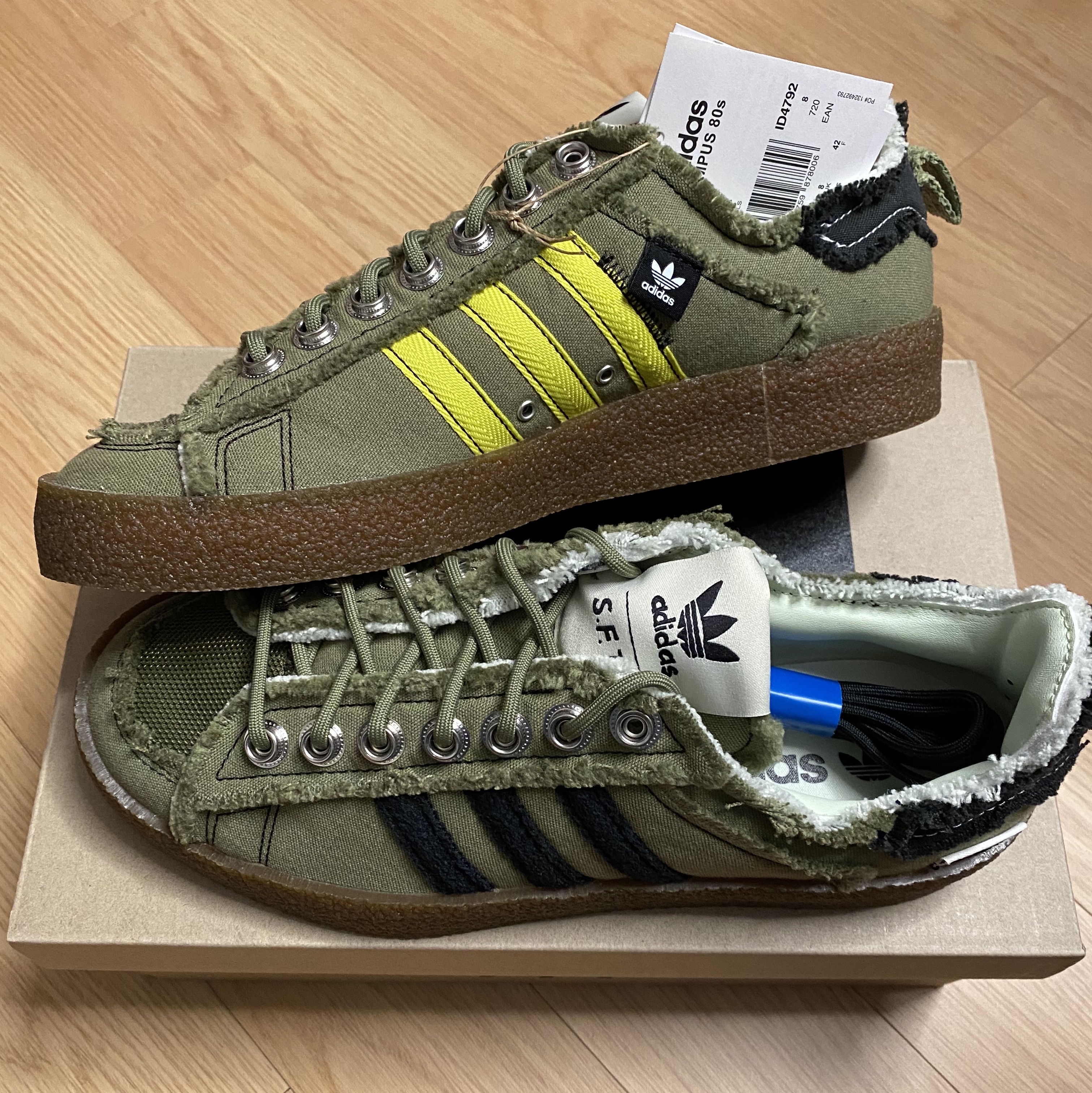 Adidas x Song for the Mute Campus 80s Focus Olive Core Black 착용 스타일