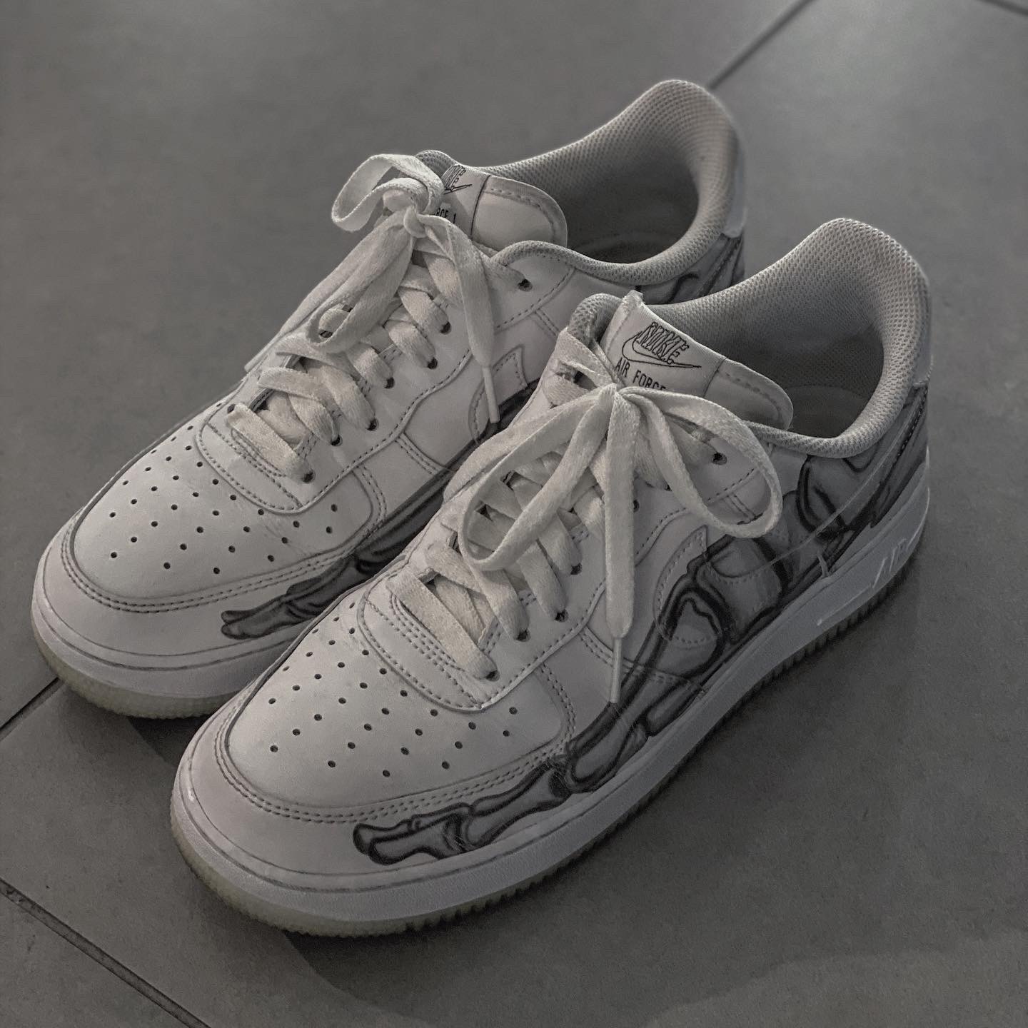Nike Air Force 1 Low '07 White Skeleton 착용 스타일 - 1