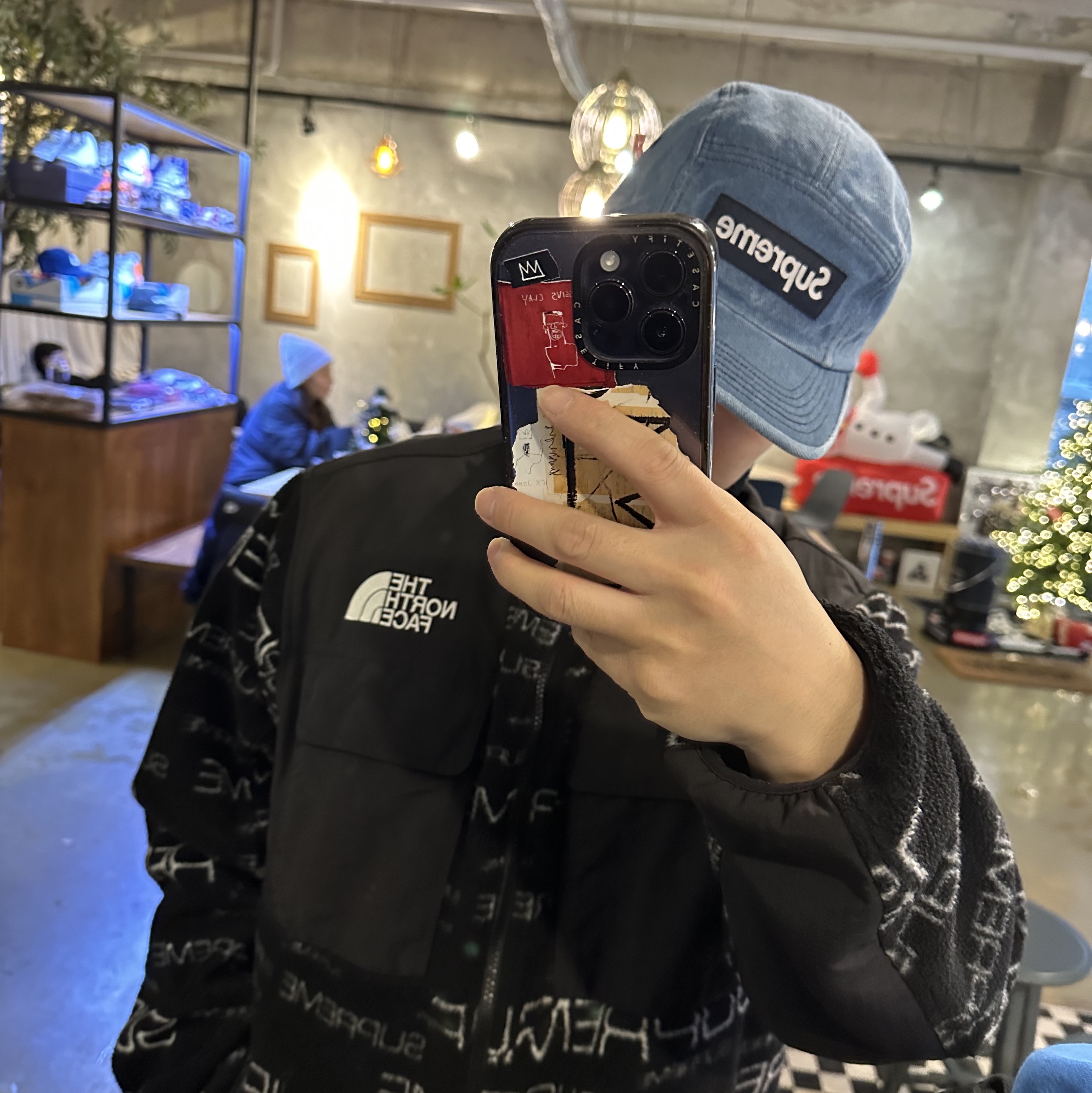 Supreme Washed Chino Twill Camp Cap Denim - 23FW 착용 스타일