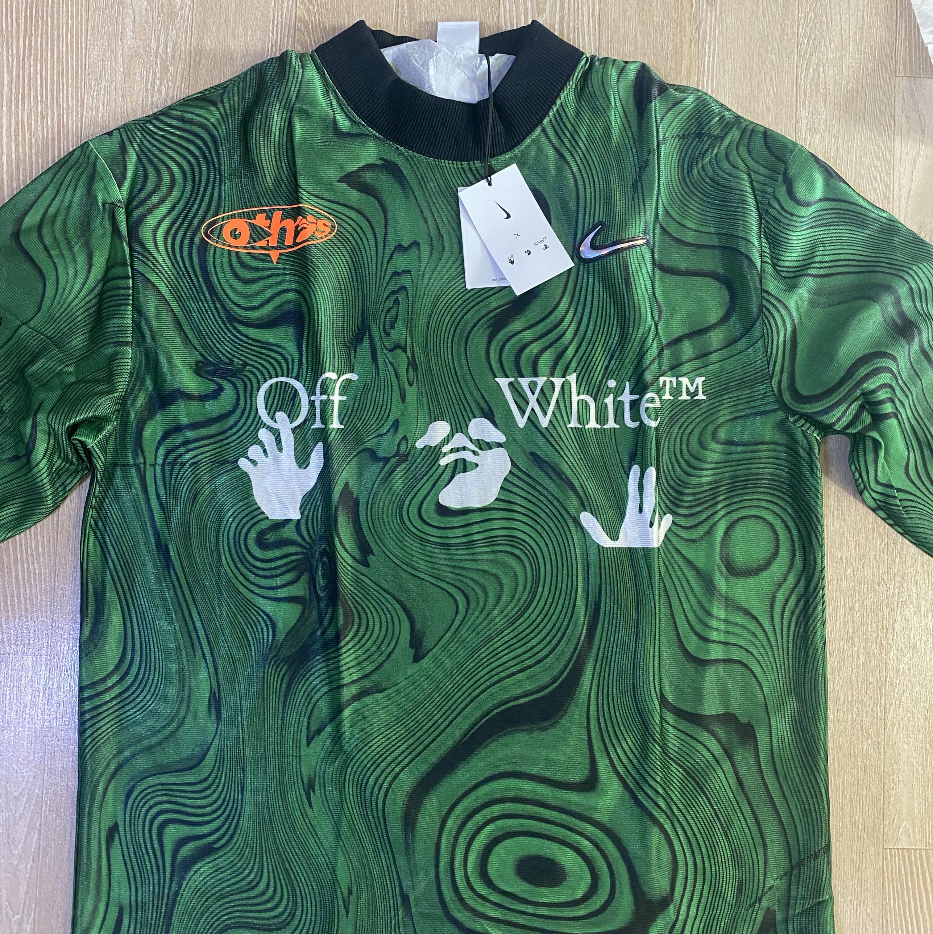Nike x Off-White Allover Print Jersey Kelly Green - Asia 착용 스타일