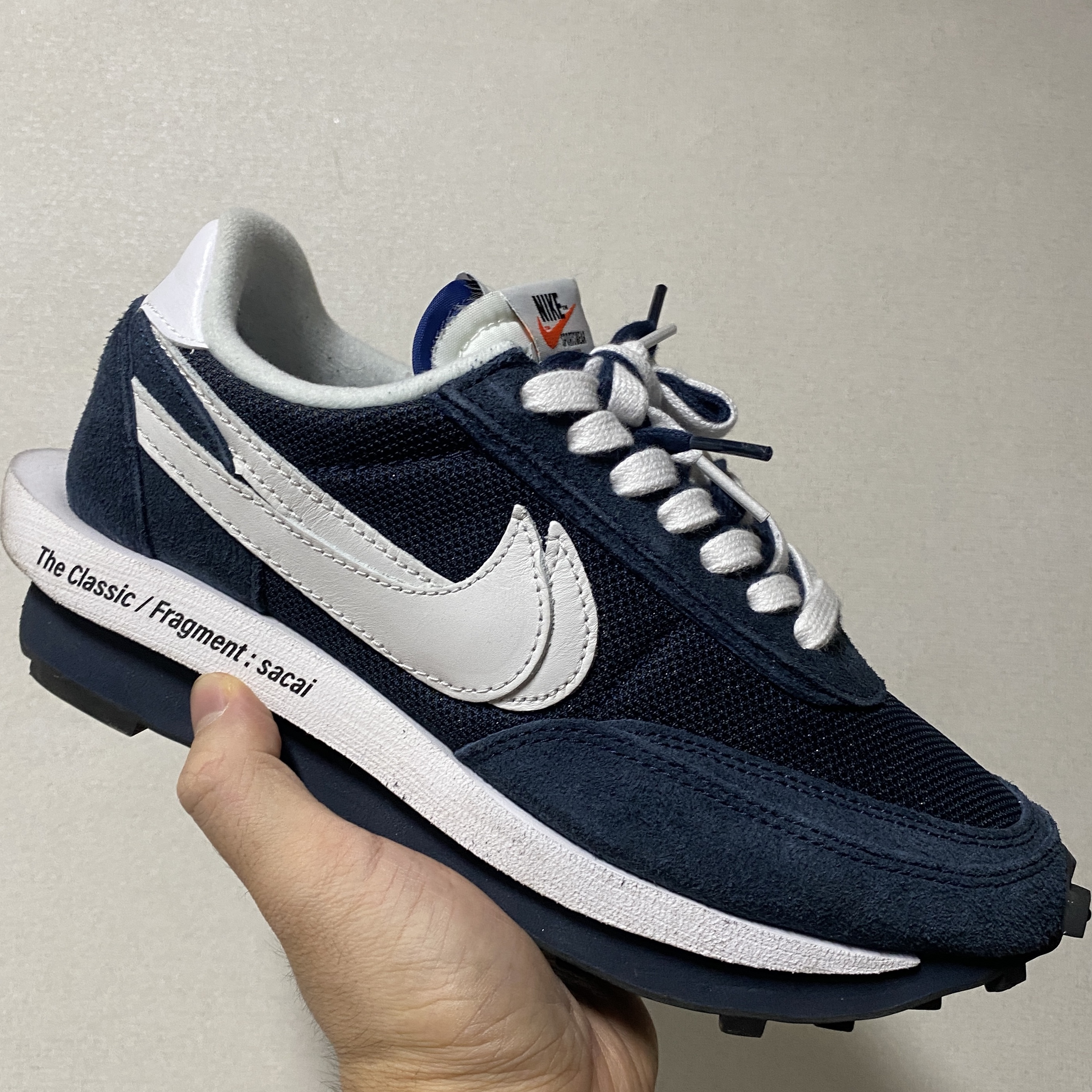 Nike x Sacai x Fragment LDWaffle Blackened Blue 착용 스타일