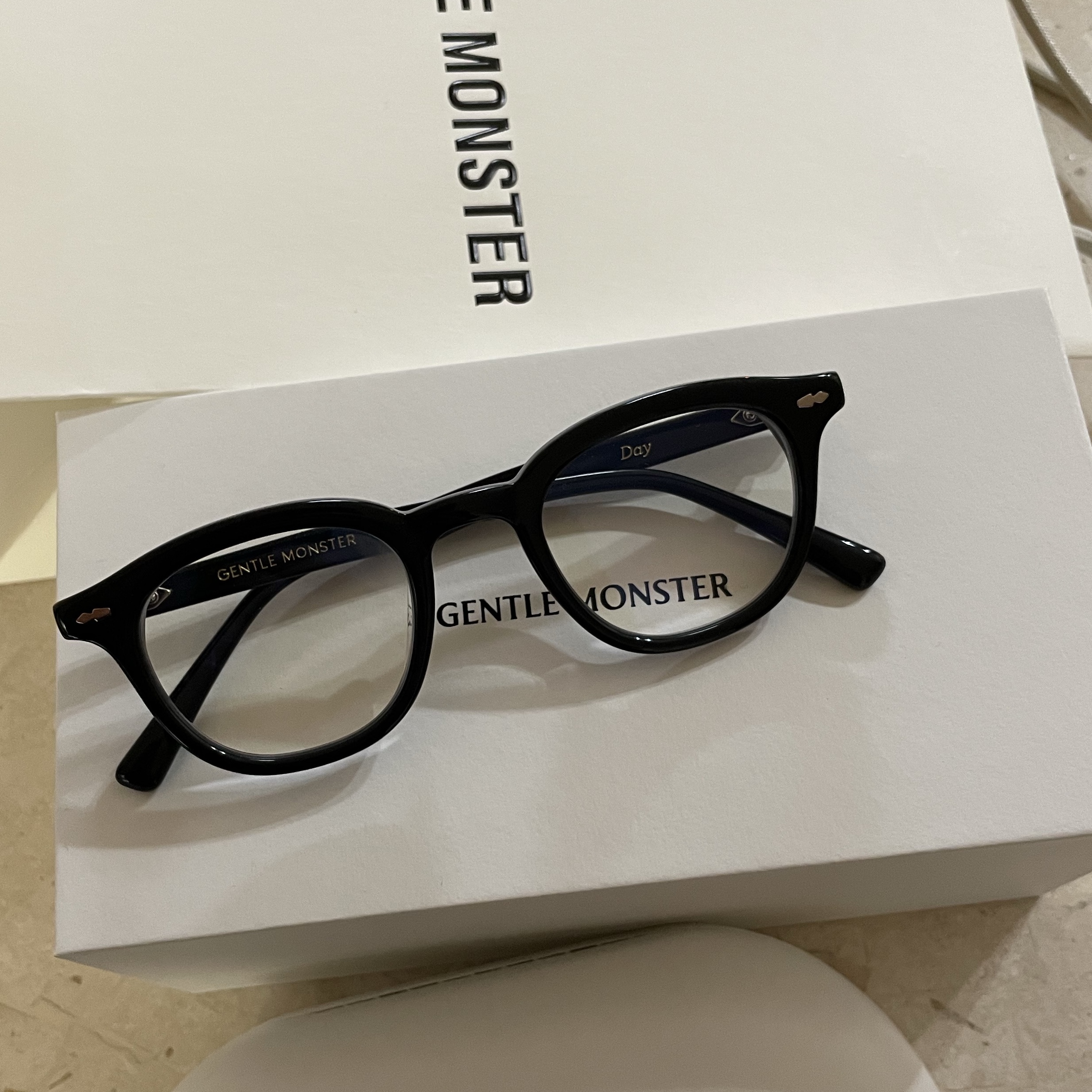 Gentle Monster Day 01 OPT Black 착용 스타일