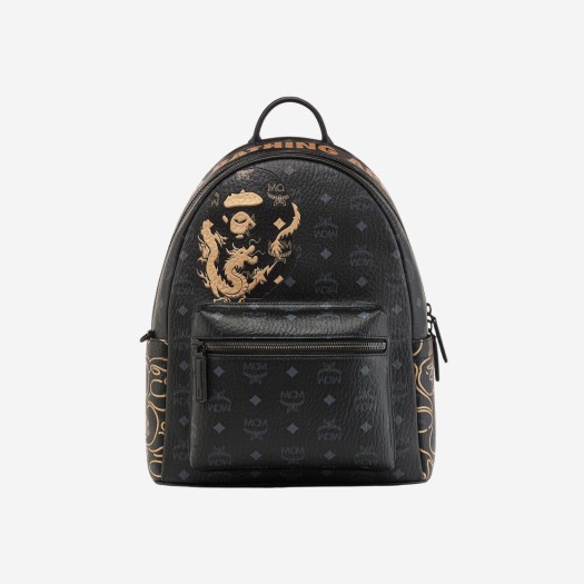 BAPE x MCM 비세토스 스타크 백팩 스몰 미디움 블랙