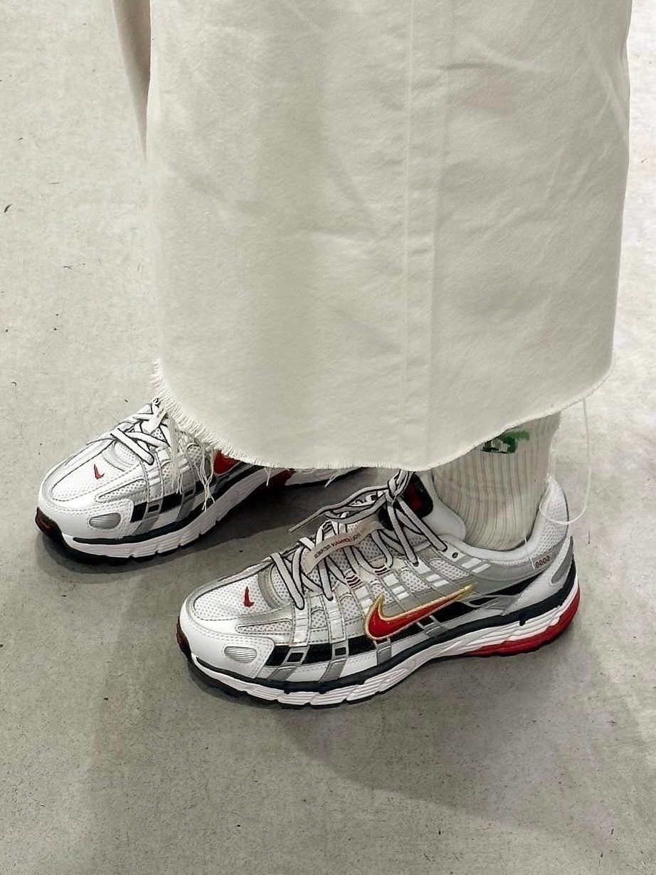(W) Nike P-6000 Metallic Silver Red, Nike P-6000 Pure Platinum 착용 스타일 - 4