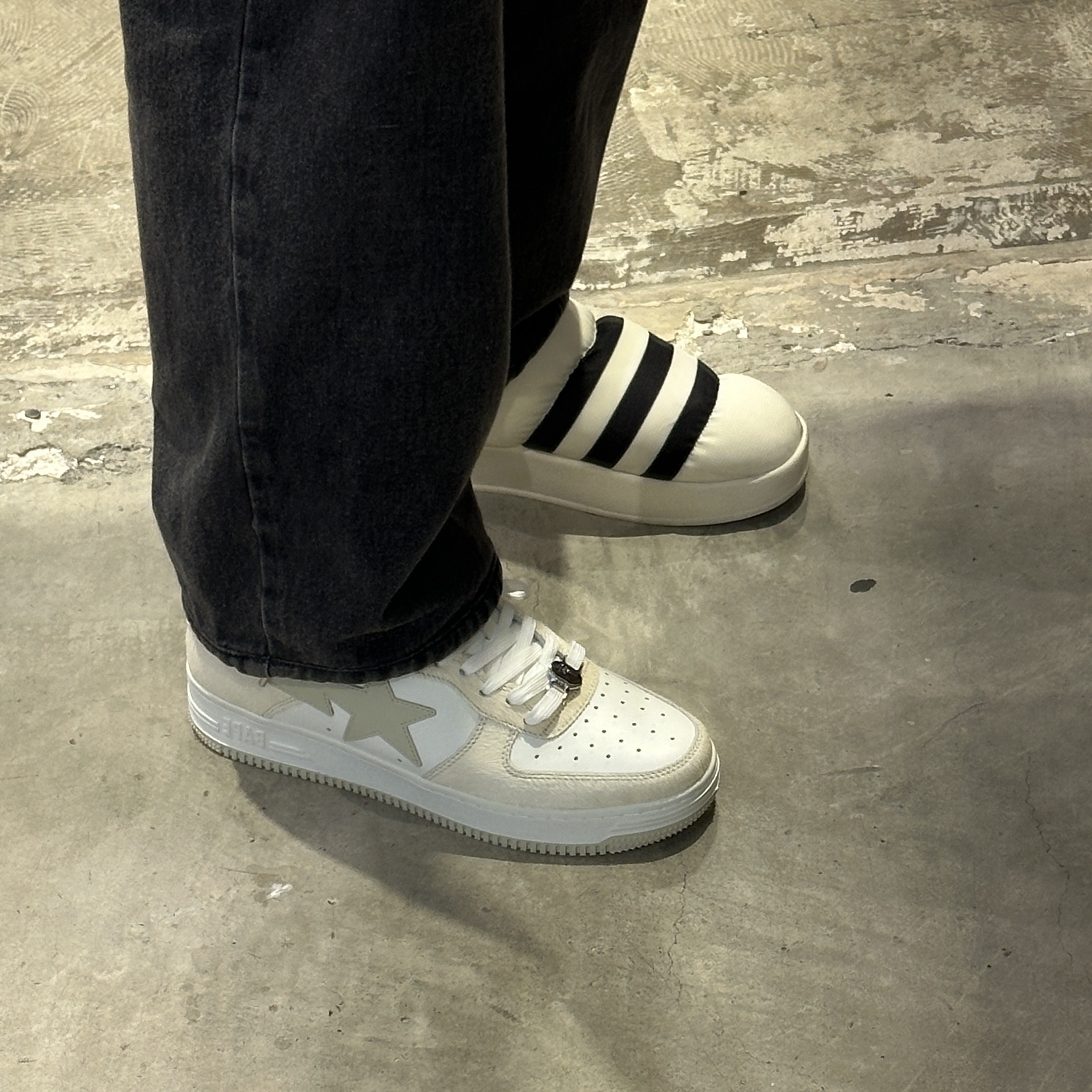Bape Bape Sta #1 Beige White 착용 스타일 - 2
