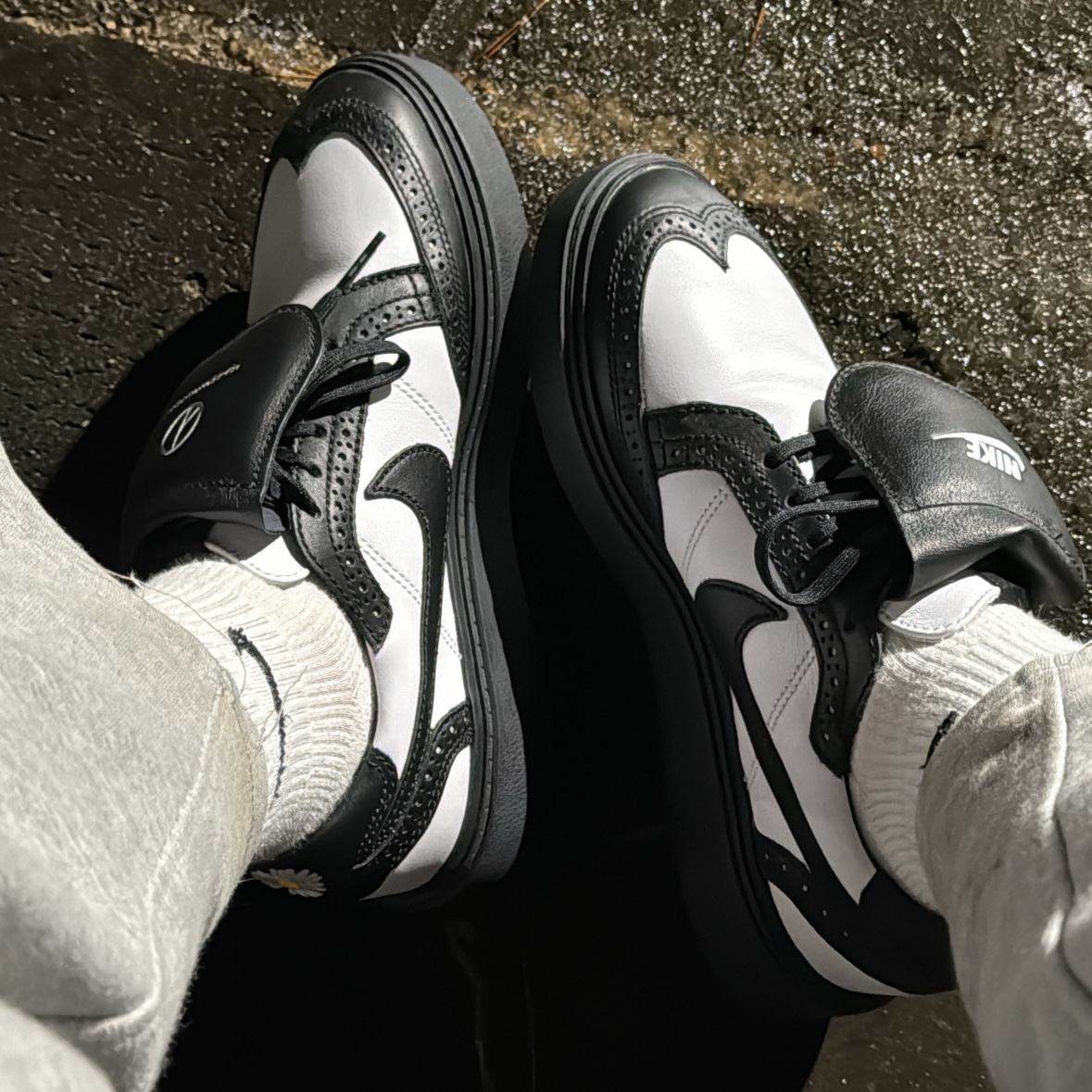 Nike x Peaceminusone Kwondo1 Black and White 착용 스타일