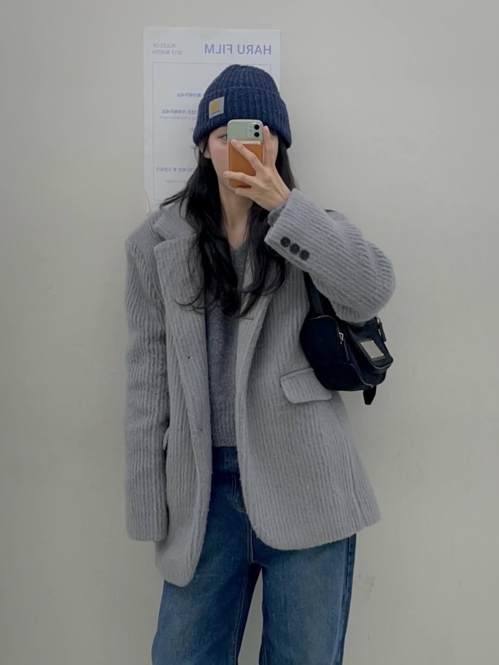 Matin Kim Madeleine Round Bag Black 착용 스타일