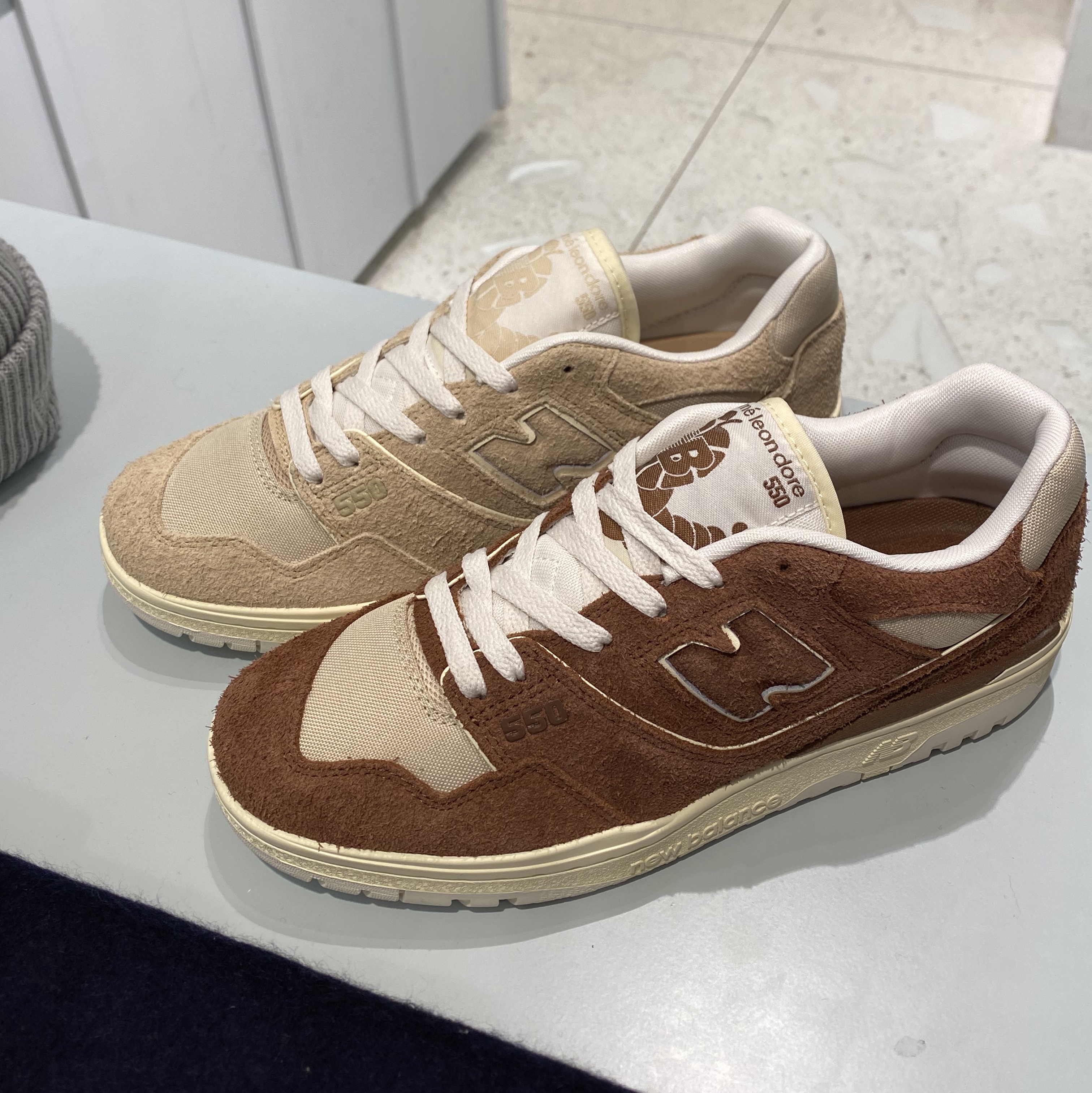 New Balance x Aime Leon Dore 550 True Brown, New Balance x Aime Leon Dore 550 Warm Sand 착용 스타일
