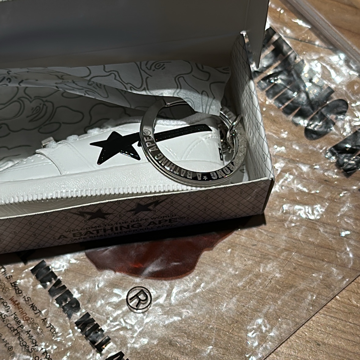 Bape Bape Sta #1 Beige White 착용 스타일 - 4