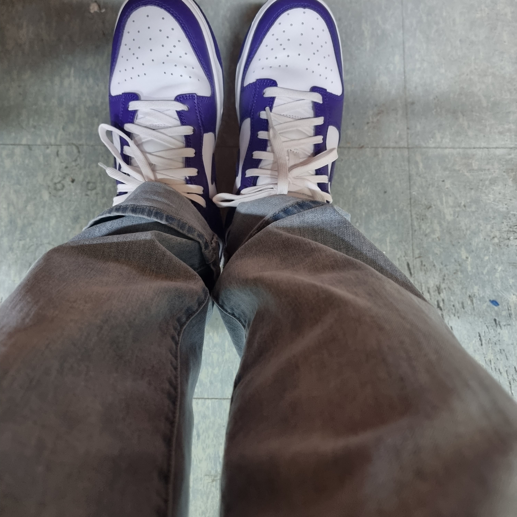 Nike Dunk Low Retro Championship Court Purple 착용 스타일 - 1