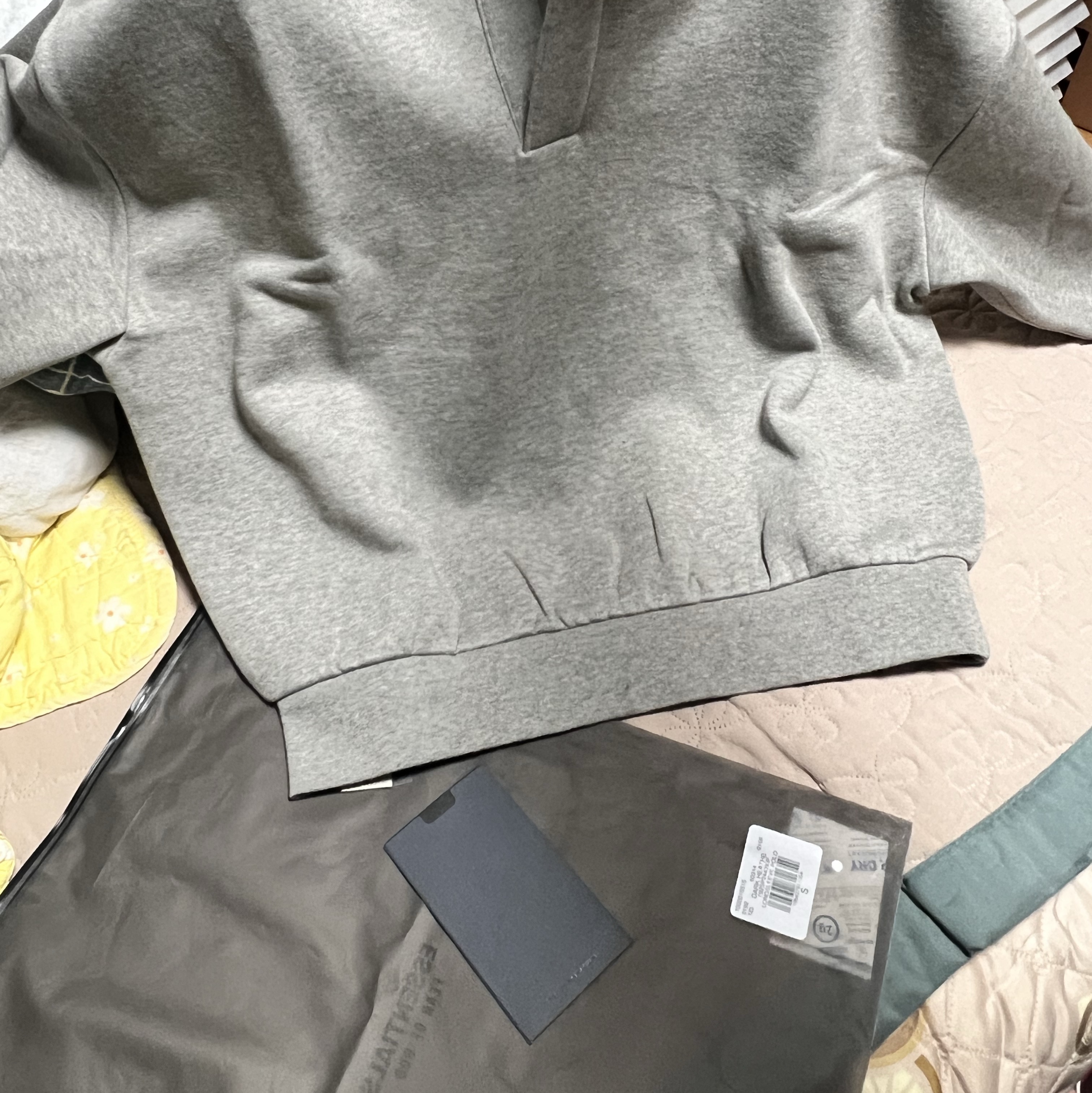 Essentials Longsleeve Polo Dark Heather Oatmeal - 24SS 착용 스타일 - 1