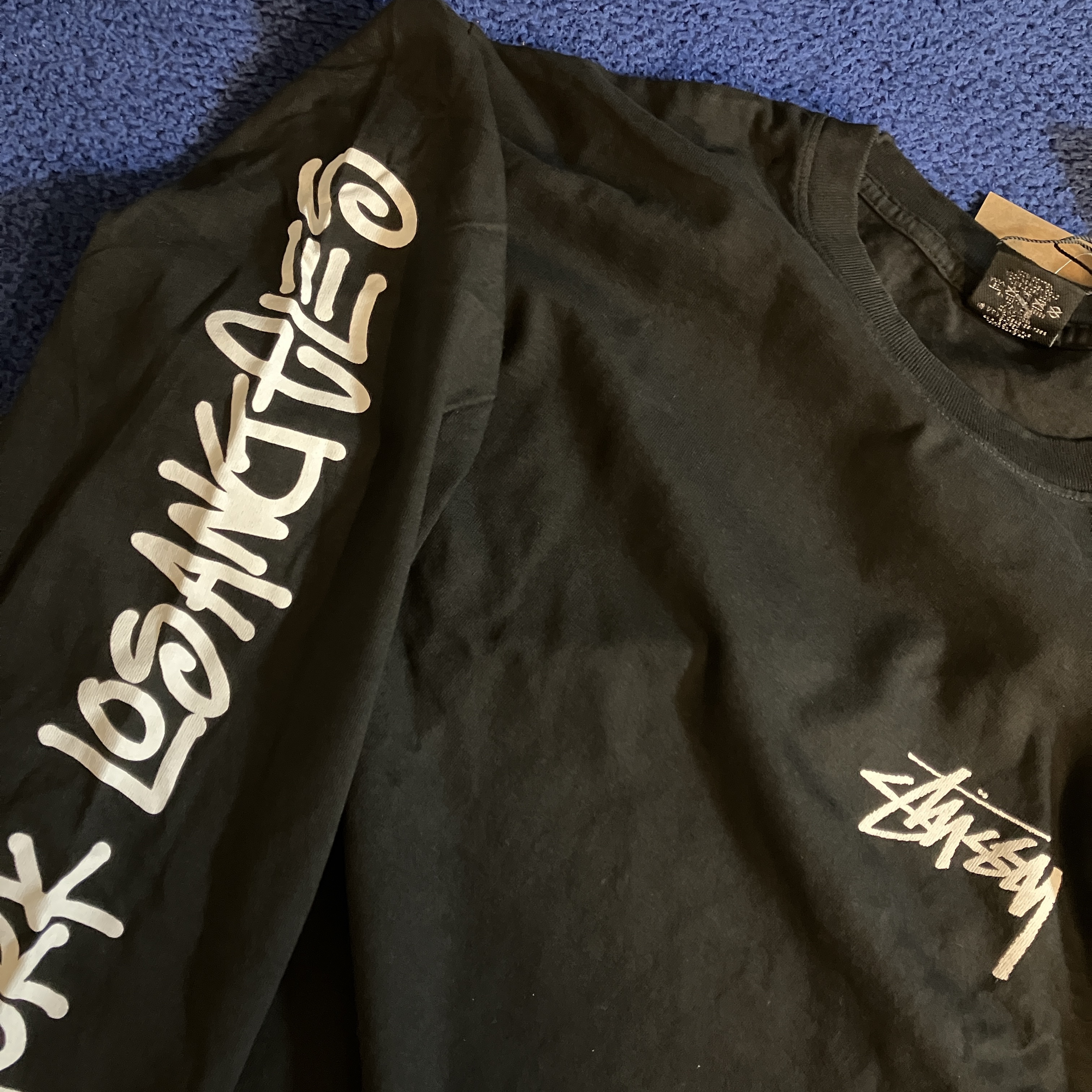 Stussy Big Cities LS T-Shirt Pigment Dyed Black 착용 스타일