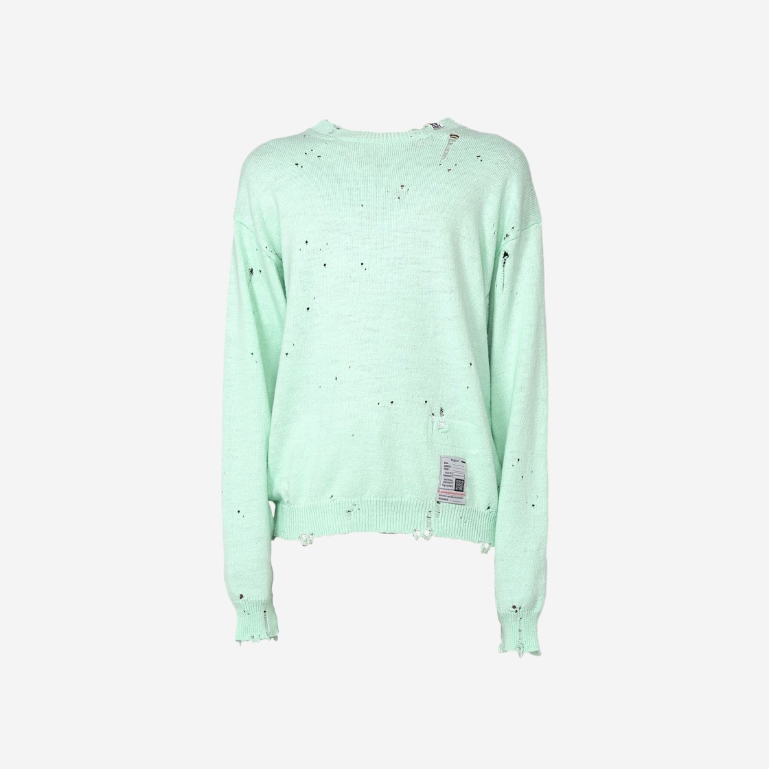 Maison Mihara Yasuhiro Distressed Knit Sweater Green 상세 이미지 1