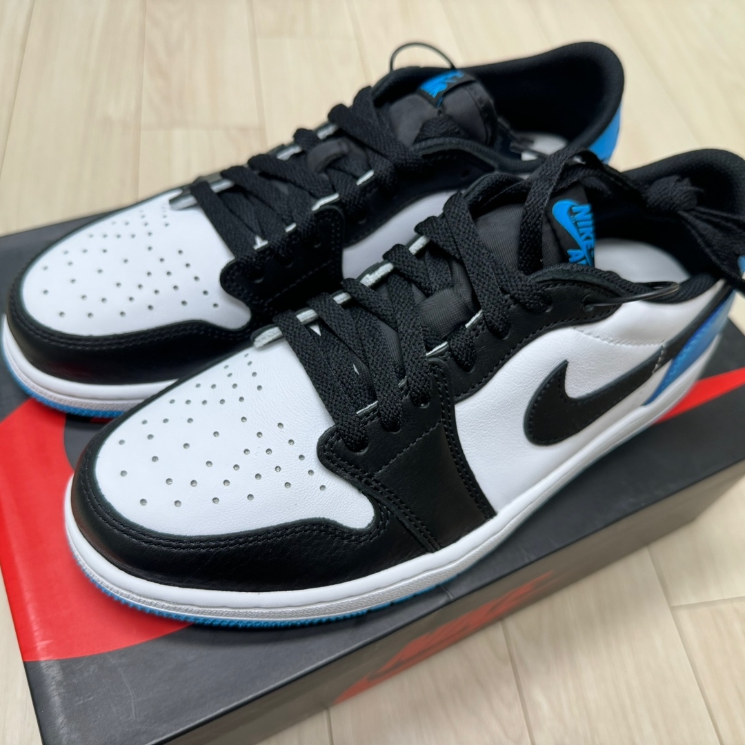 Jordan 1 Retro Low OG Black and Dark Powder Blue 착용 스타일