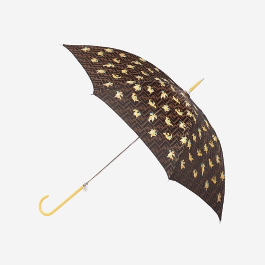 펜디 x 프라그먼트 x 포켓몬 브라운 테크니컬 패브릭 우산 브라운