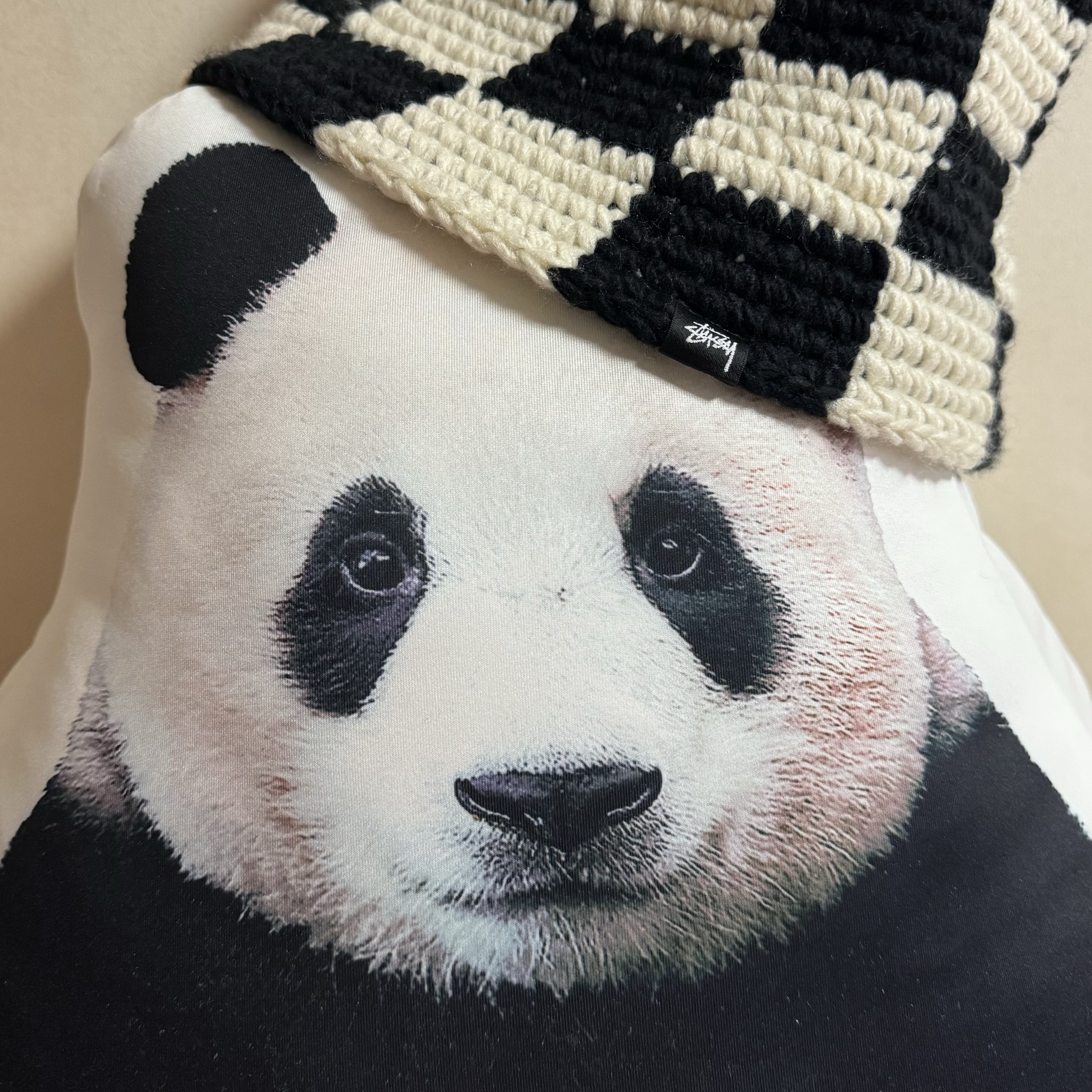 Stussy Checker Knit Bucket Hat Black 착용 스타일