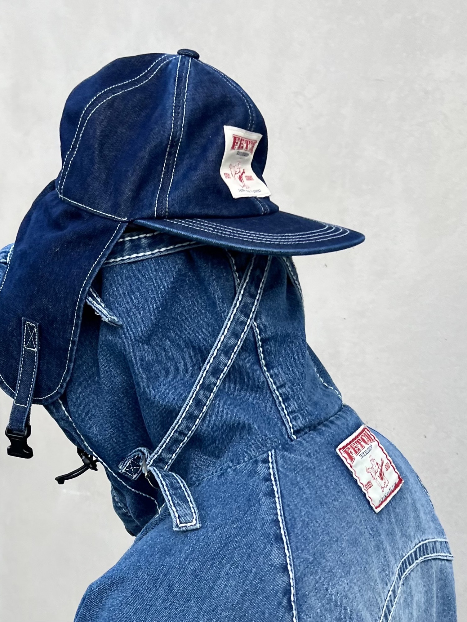 True Religion x Fetch Denim Cap Indigo, True Religion x Fetch Denim Separate Parka Indigo 착용 스타일 - 2