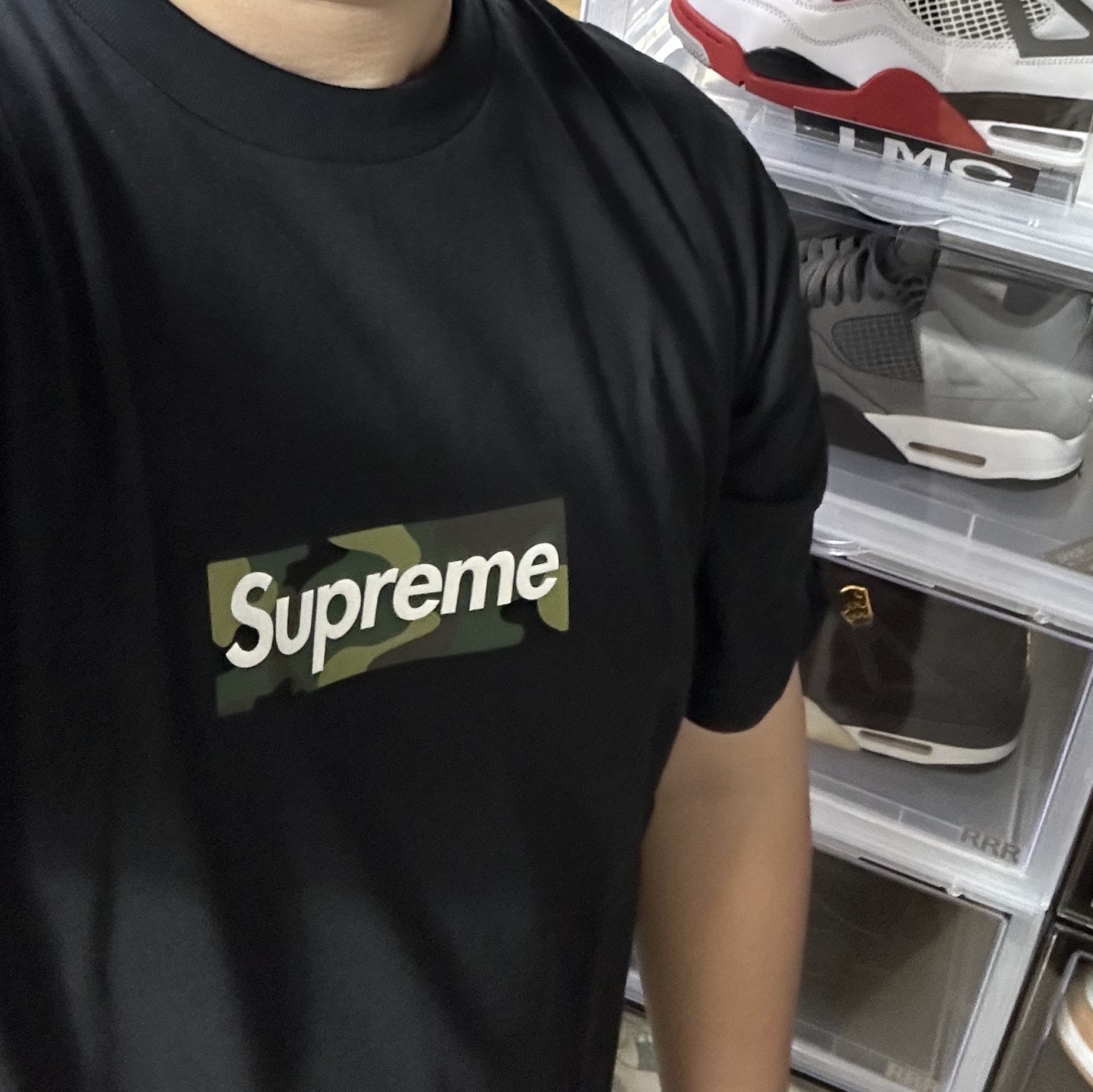 Supreme Box Logo T-Shirt Black - 23FW 착용 스타일
