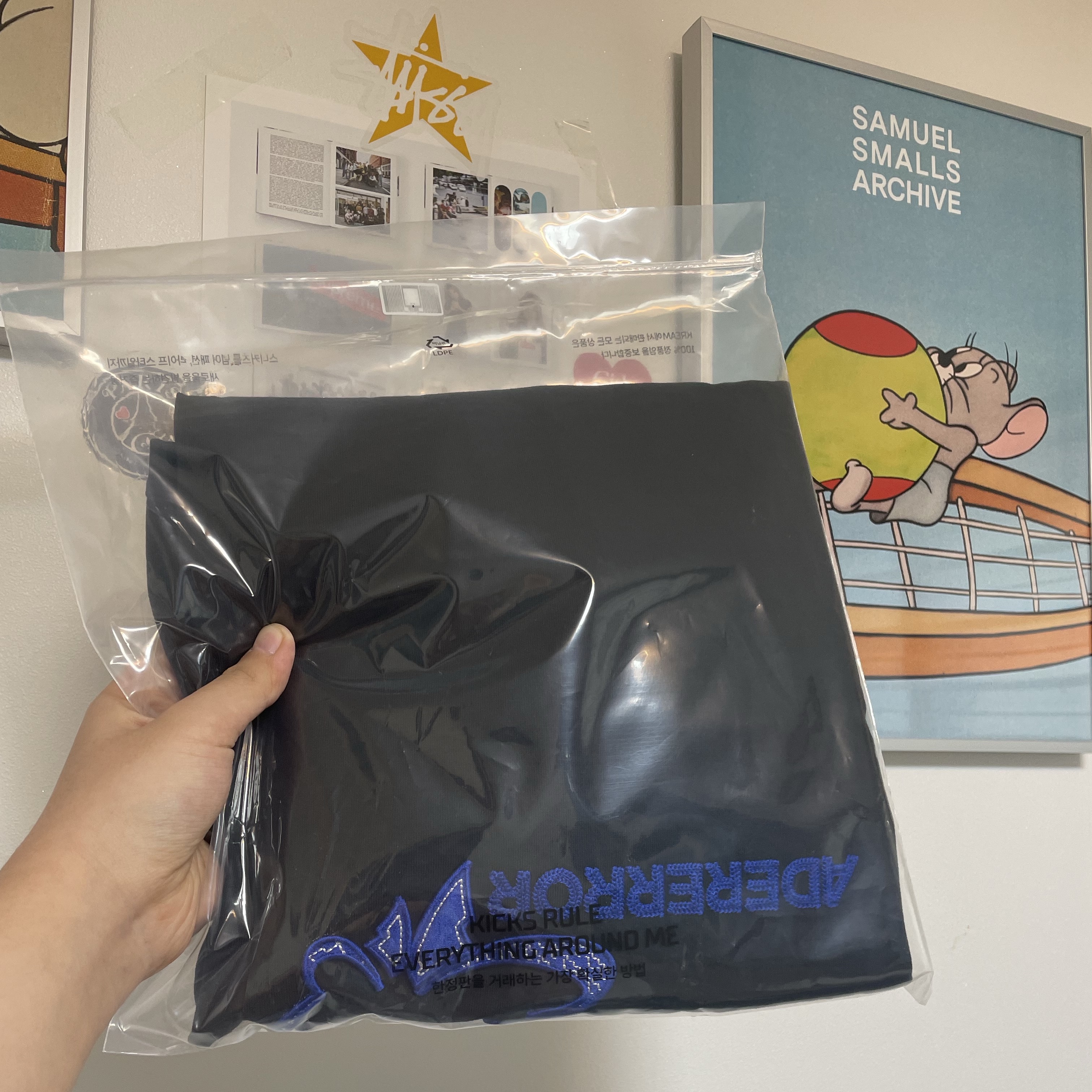 Ader Error Butterfy Logo T-Shirt Noir 착용 스타일