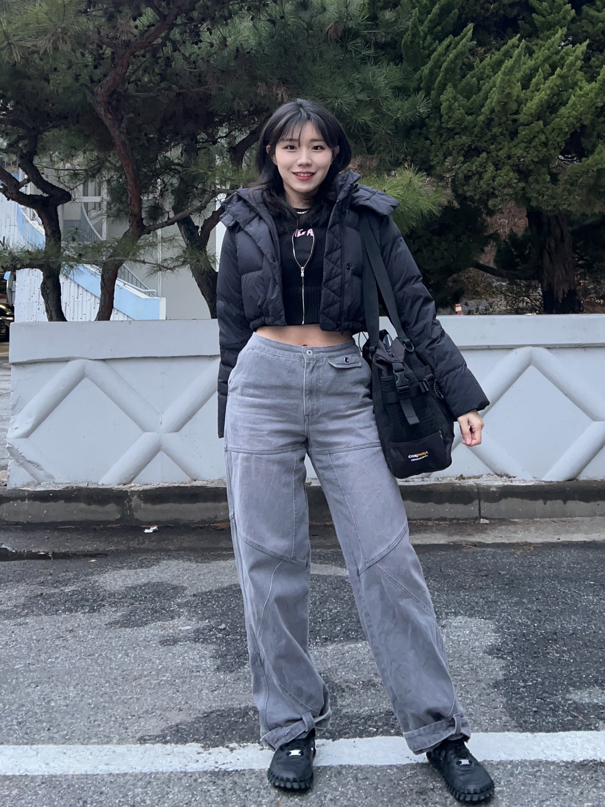 Palace Cordura Eco Hex Ripstop Shoulder Bag Black - 23FW, (W) Glowny Bones Denim Pants Lavender Gray 착용 스타일 - 1