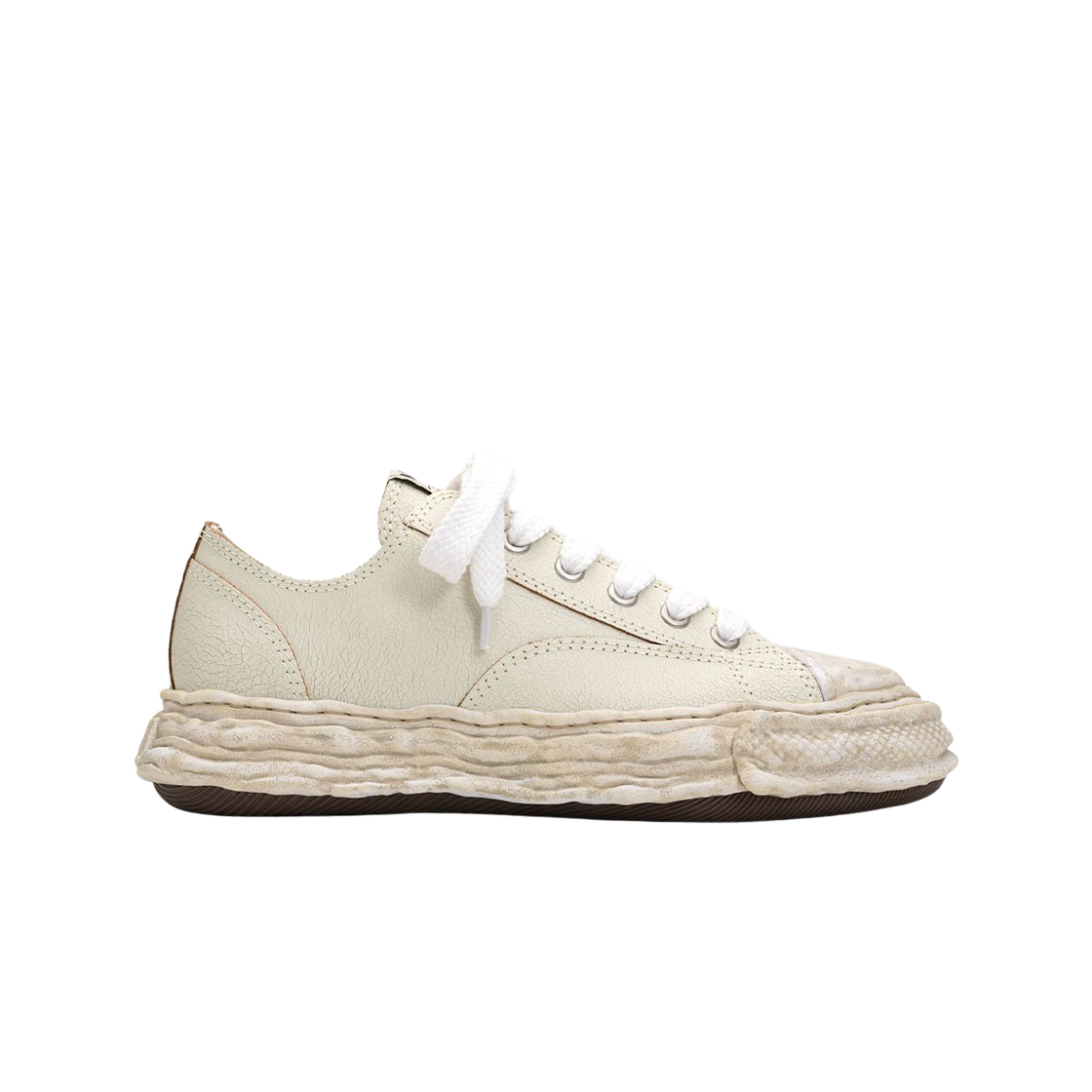 메종 미하라 야스히로 피터슨23 OG 솔 크랙킹 레더 로우탑 스니커즈 화이트(Maison Mihara Yasuhiro Peterson23 OG Sole Cracking Leather Low-top Sneakers White) - 1