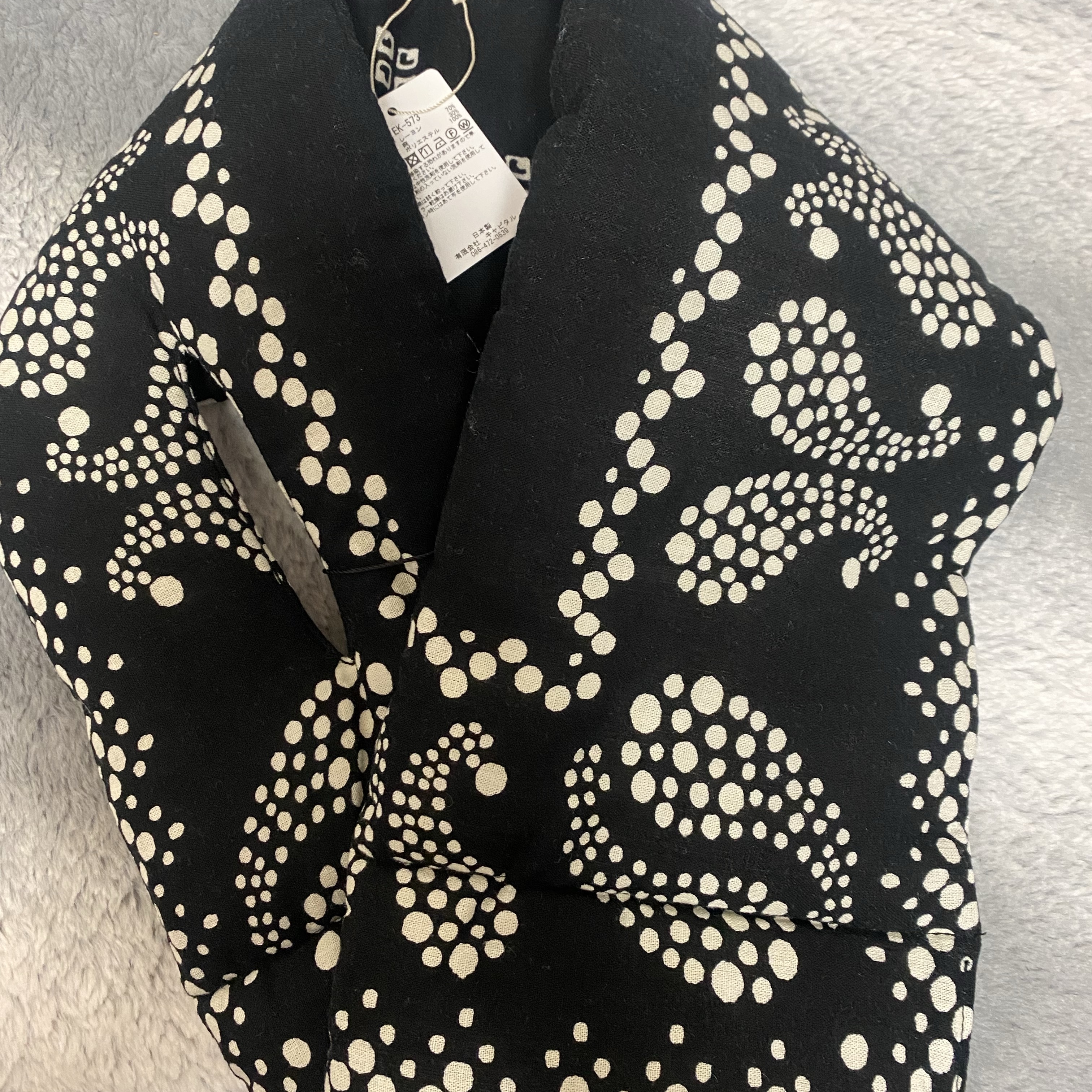 Kapital Hemp Rayon Bandana Pattern Kesa Muffler Black 착용 스타일