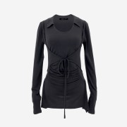 [KREAM 단독] Elfelfelf Archives Women Collar Vest Long T Black