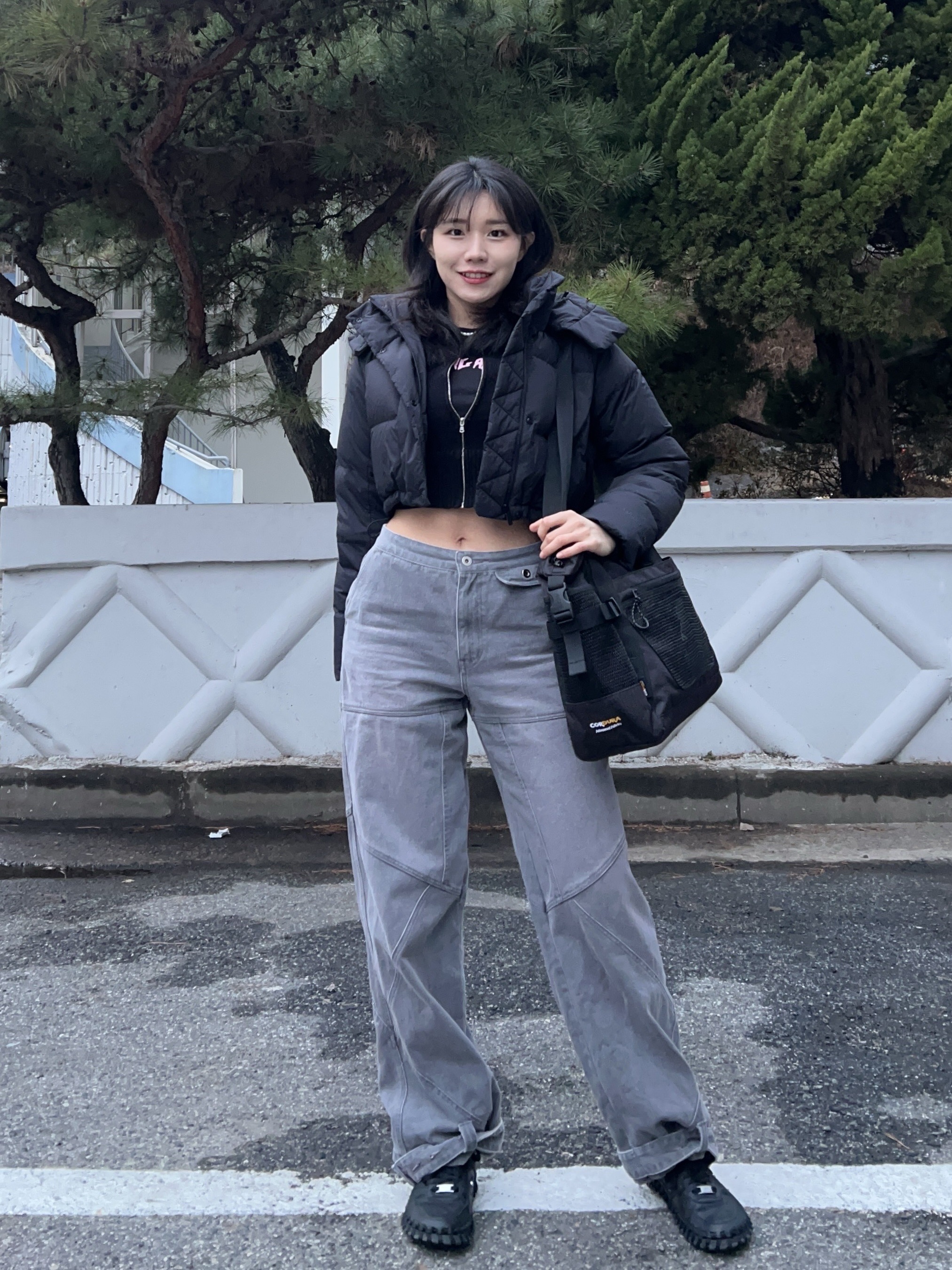Palace Cordura Eco Hex Ripstop Shoulder Bag Black - 23FW, (W) Glowny Bones Denim Pants Lavender Gray 착용 스타일 - 2