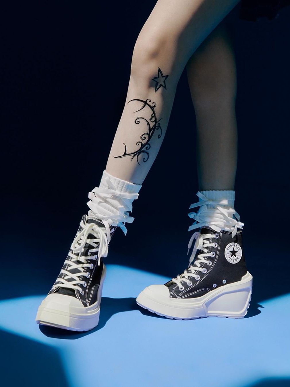 (W) Converse Chuck 70 De Luxe Wedge Black, (W) Converse Chuck 70 De Luxe Wedge Egglet 착용 스타일 - 4
