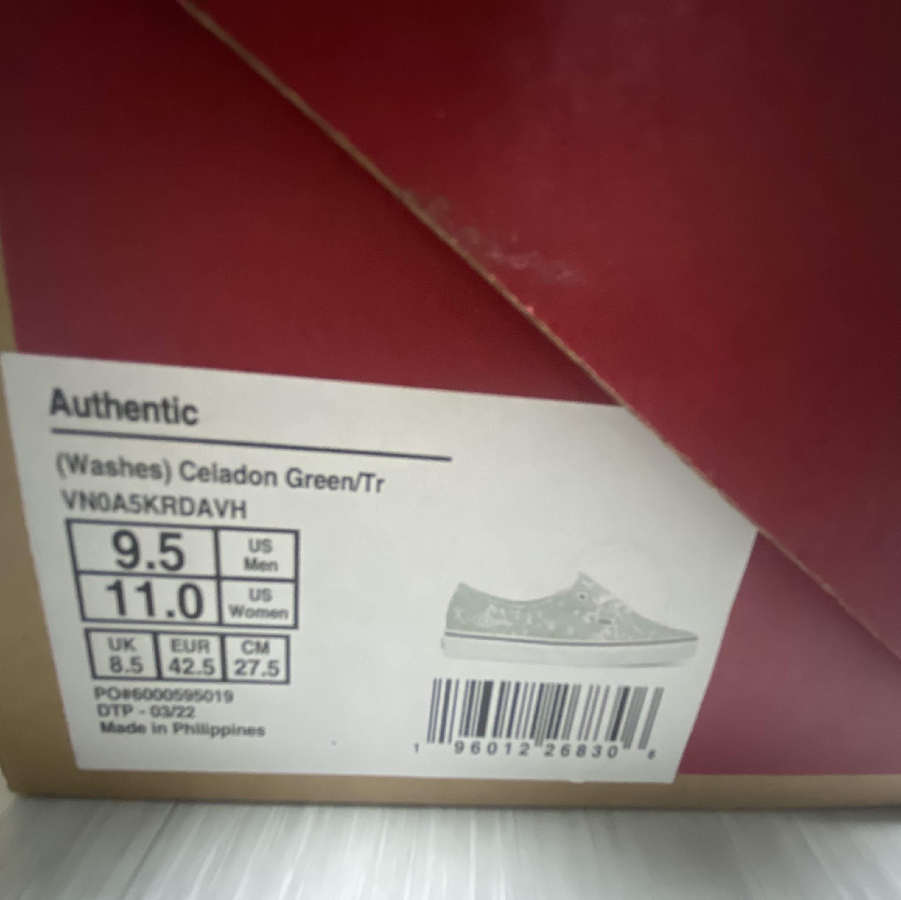 Vans Authentic Washes Celadon Green 착용 스타일 - 1