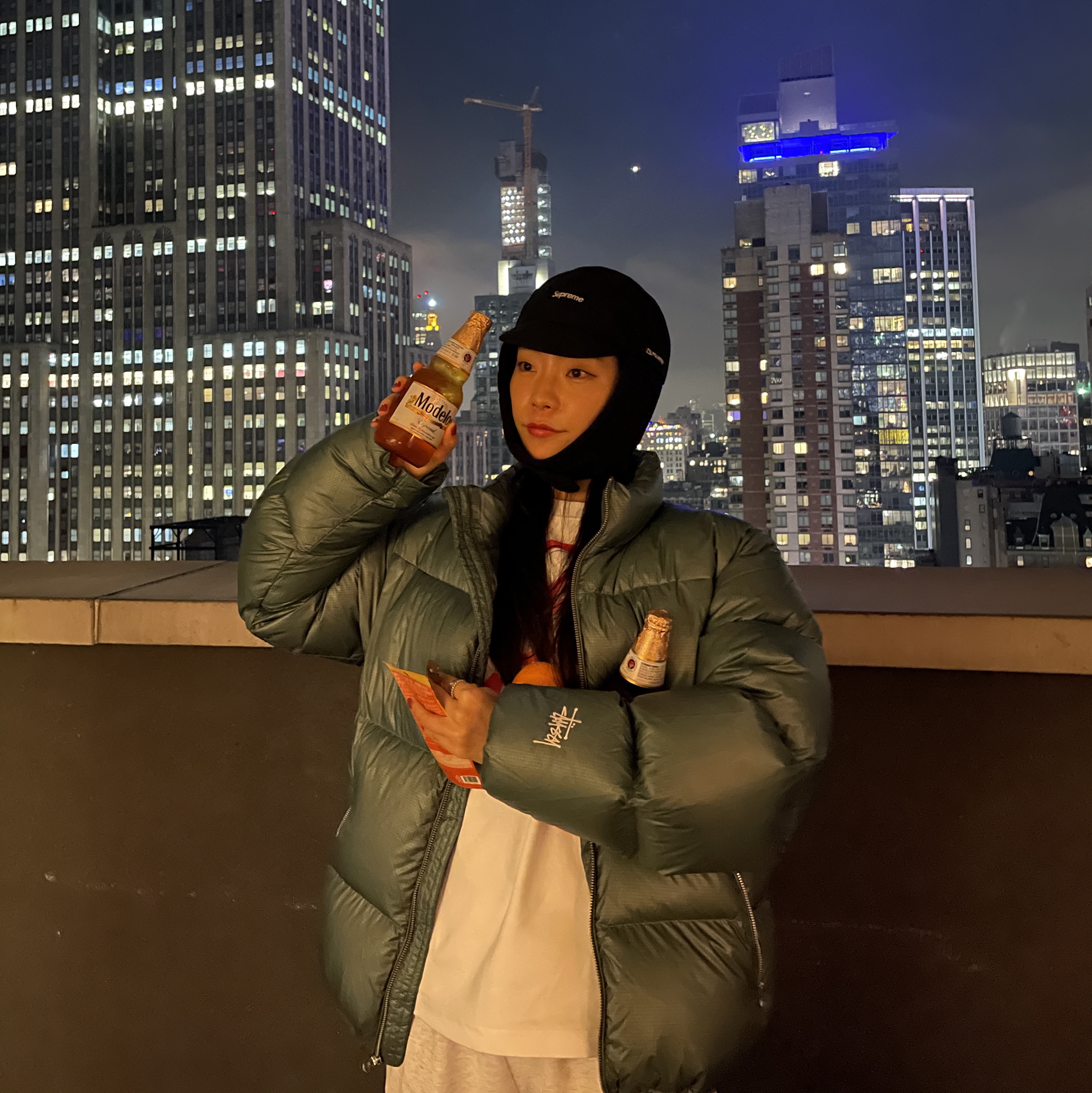 Supreme Gore-Tex Earflap Cap Black - 23FW, Stussy Down Puffer Parachute Ripstop Powder Blue 착용 스타일