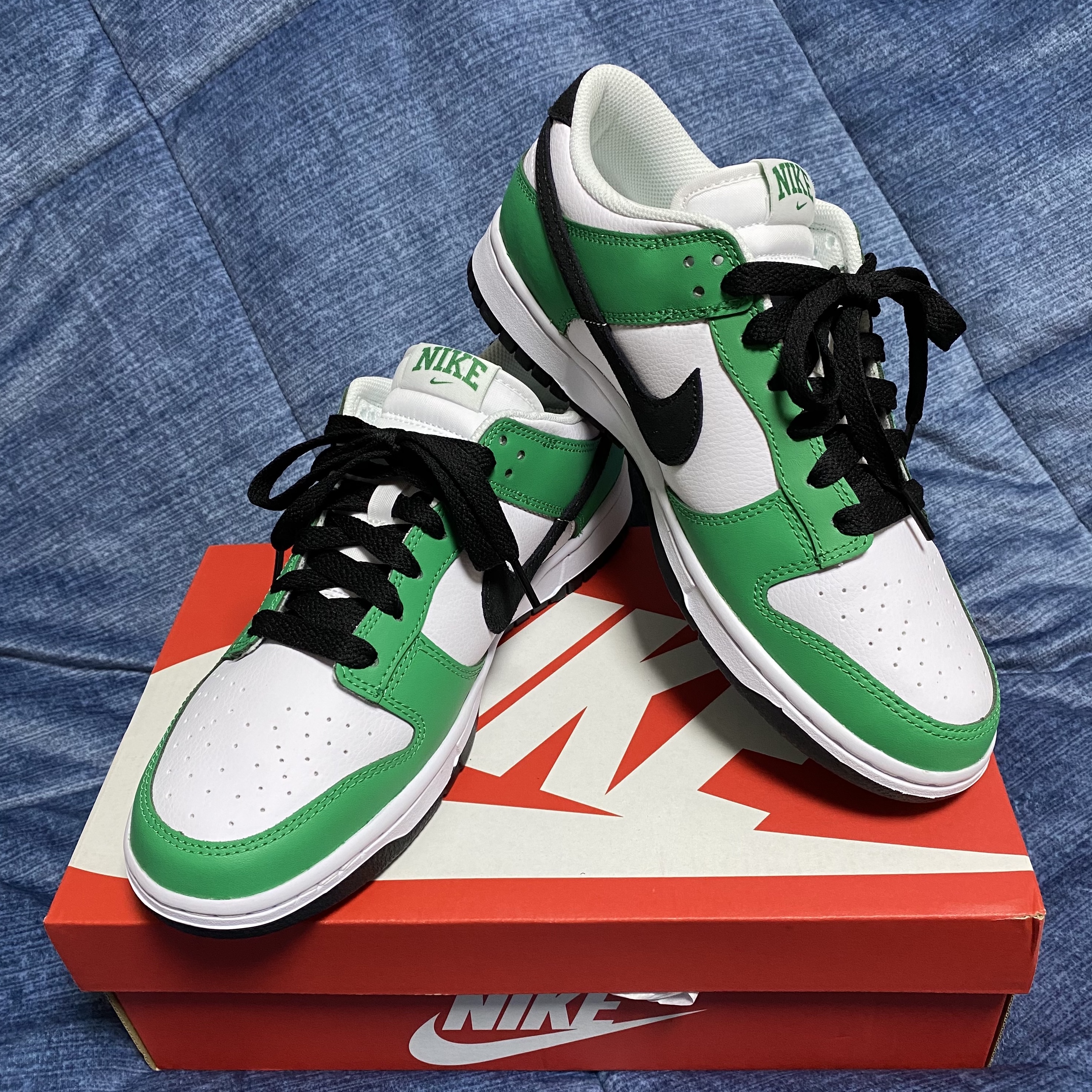 Nike Dunk Low White Green 착용 스타일 - 1