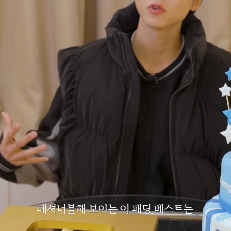 Ader Error Aren Down Vest Noir 착용 스타일 - 2
