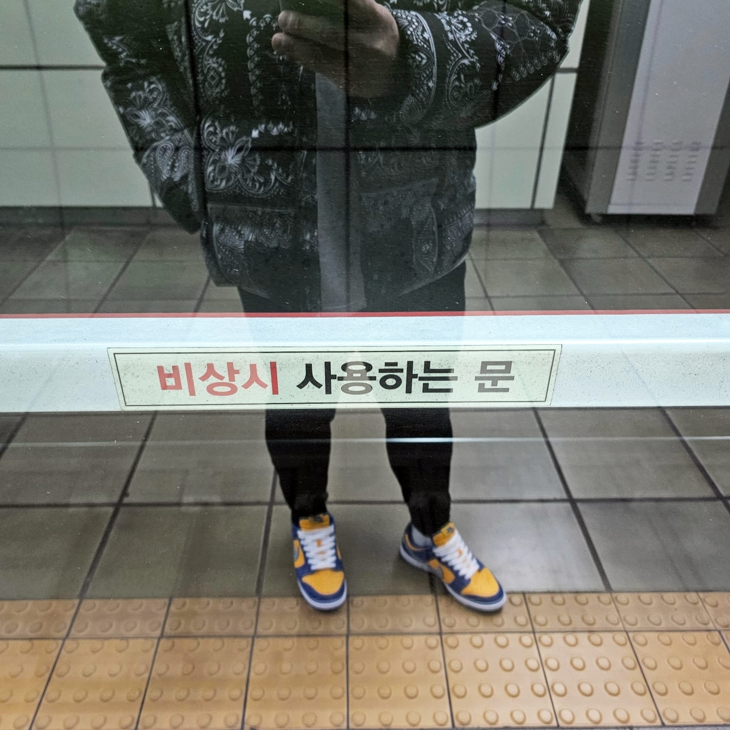 Nike Dunk Low Retro Blue Jay and University Gold, The North Face Novelty Lofty Down Jacket Real Black 착용 스타일