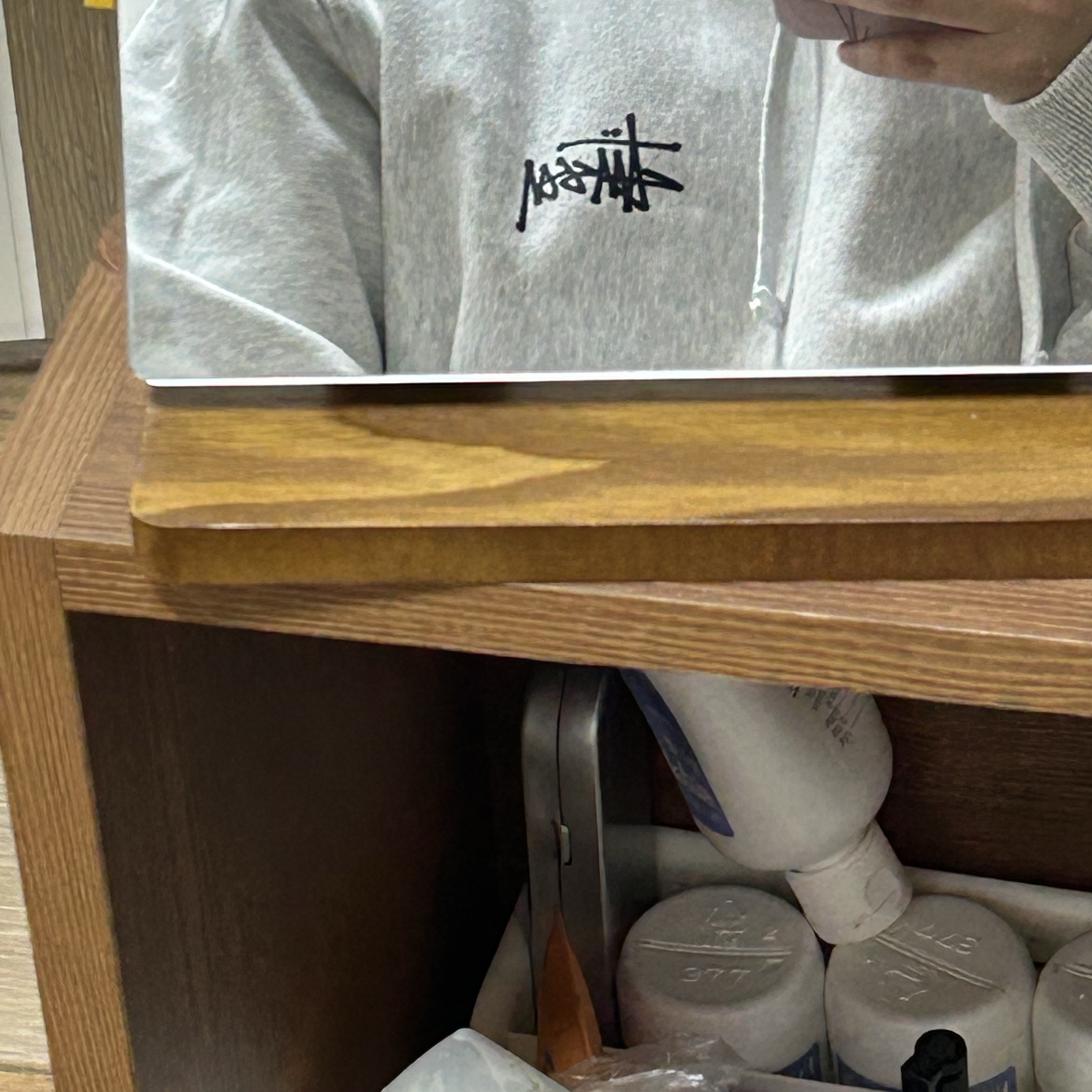Stussy Basic Stussy Hoodie Ash Heather 2023 착용 스타일
