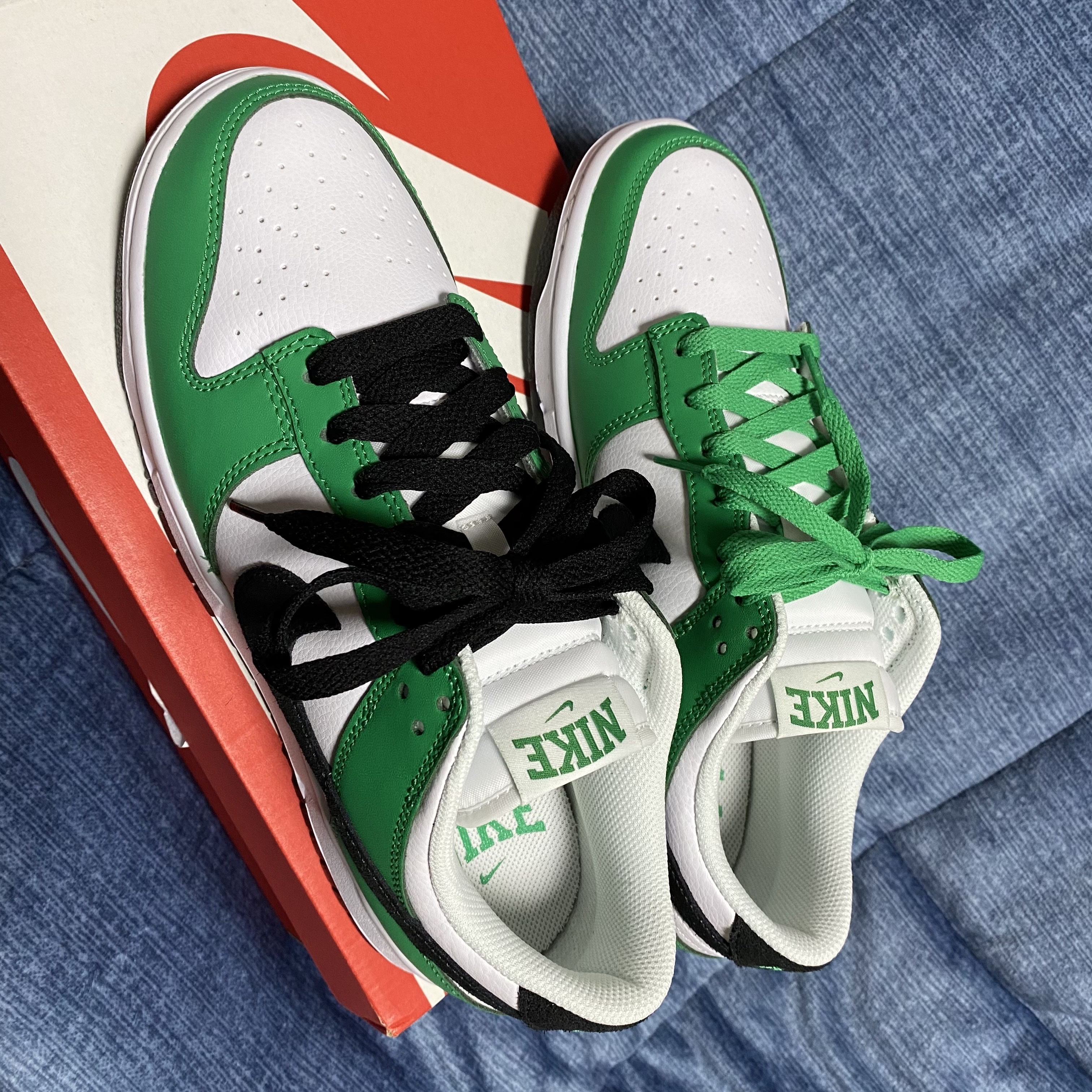 Nike Dunk Low White Green 착용 스타일 - 6