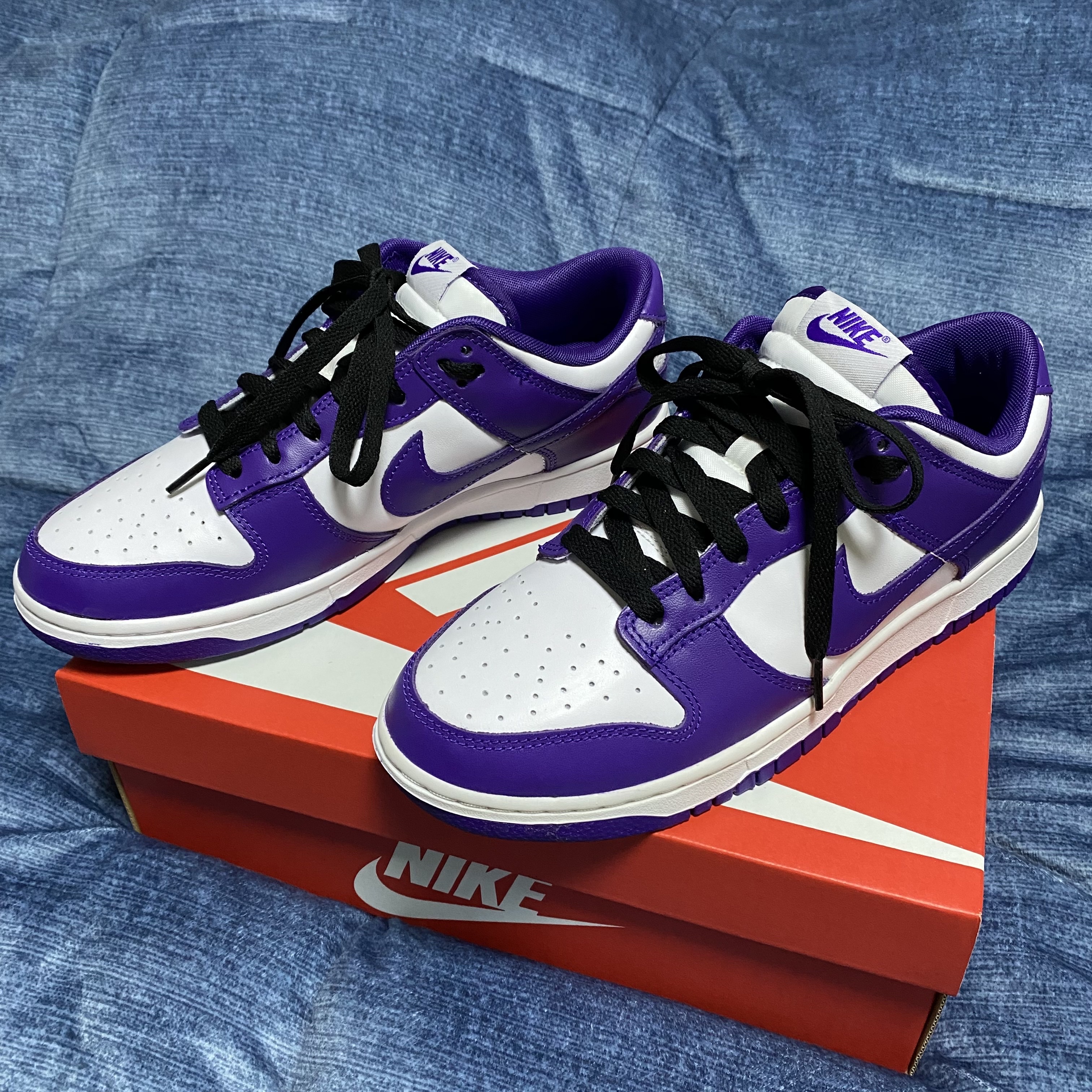 Nike Dunk Low Retro Championship Court Purple 착용 스타일 - 1