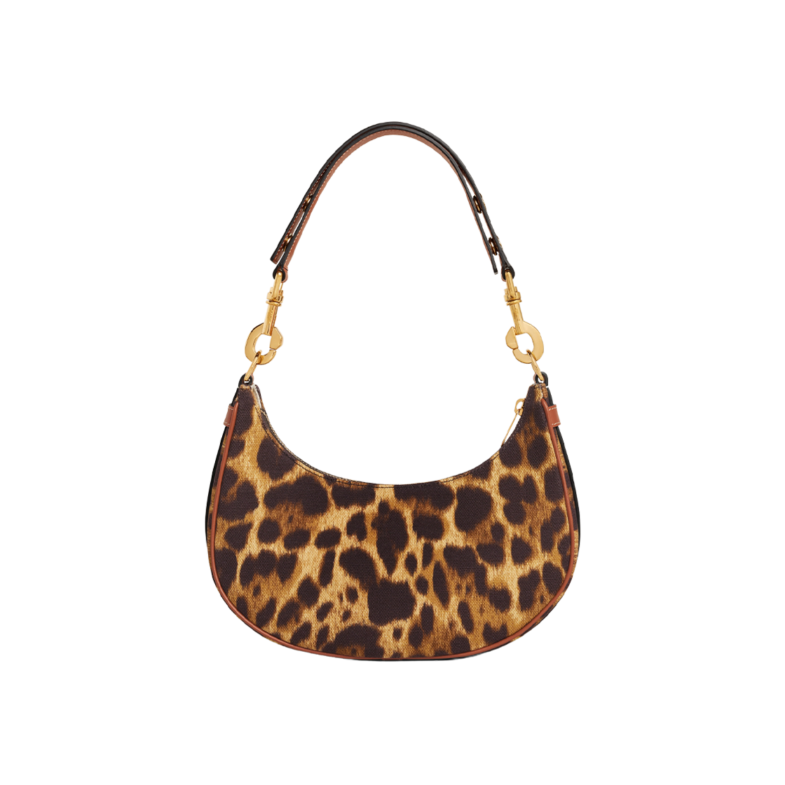 Celine Medium Ava Strap Bag in Textile with Leopard Print Natural Tan 상세 이미지 3