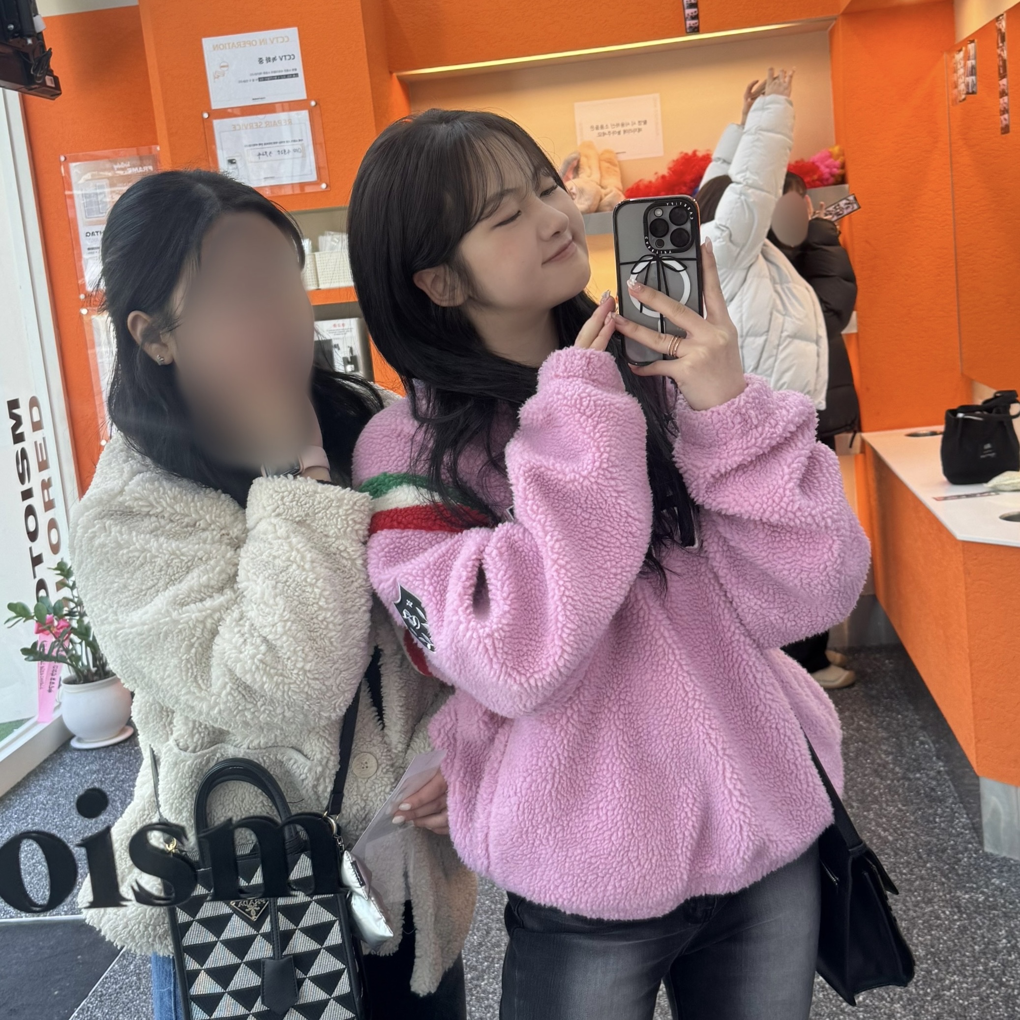 Supreme Arc Half Zip Fleece Pullover Pink - 23FW 착용 스타일 - 3
