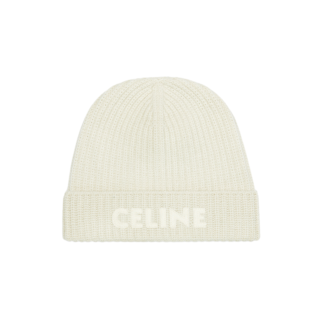 Celine Beanie in Ribbed Wool Ecru 상세 이미지 1