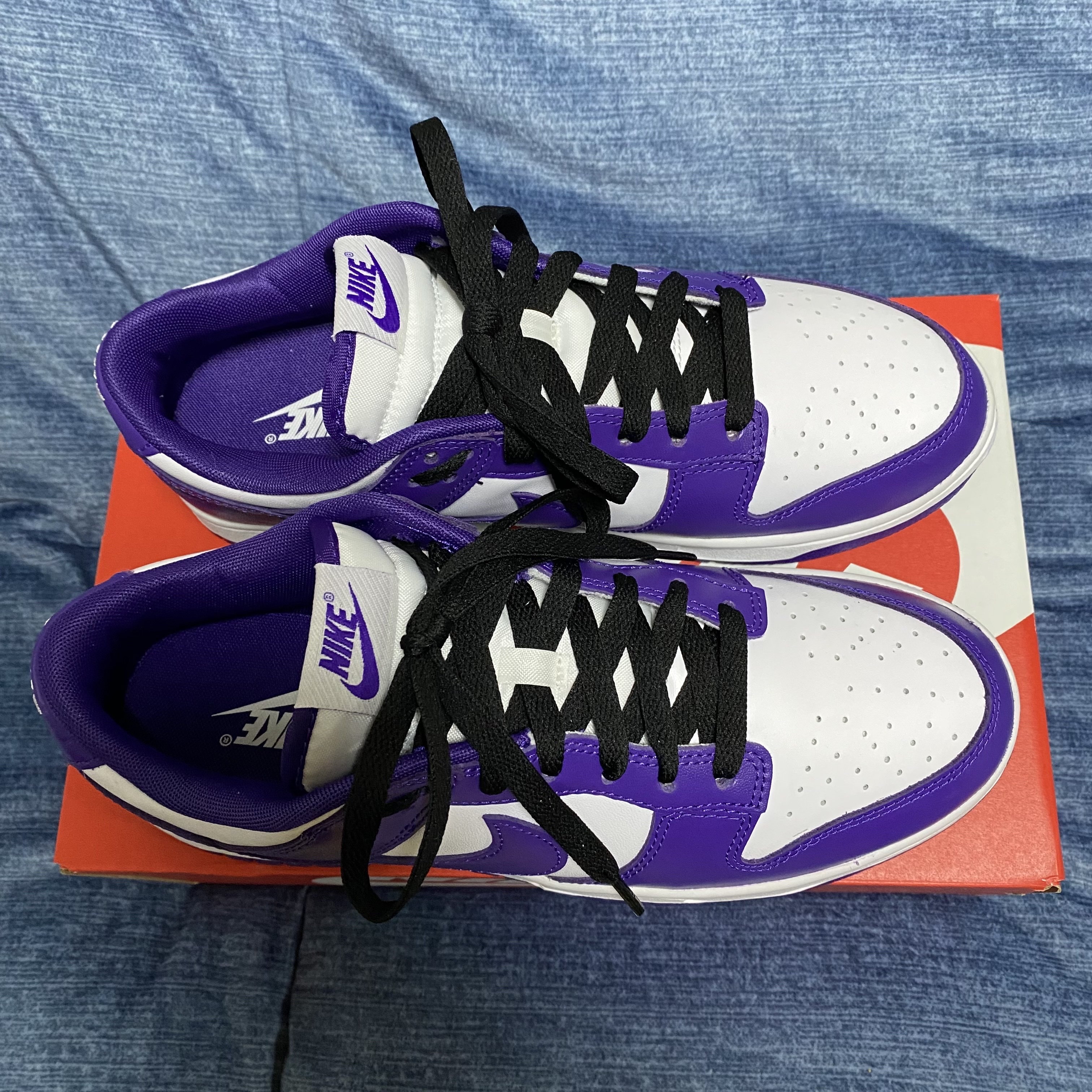 Nike Dunk Low Retro Championship Court Purple 착용 스타일 - 4