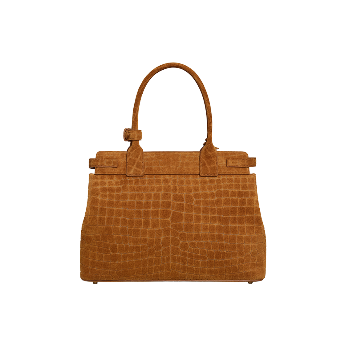 Celine Conti Bag in Crocodile Embossed Suede Calfskin Pecan 상세 이미지 3