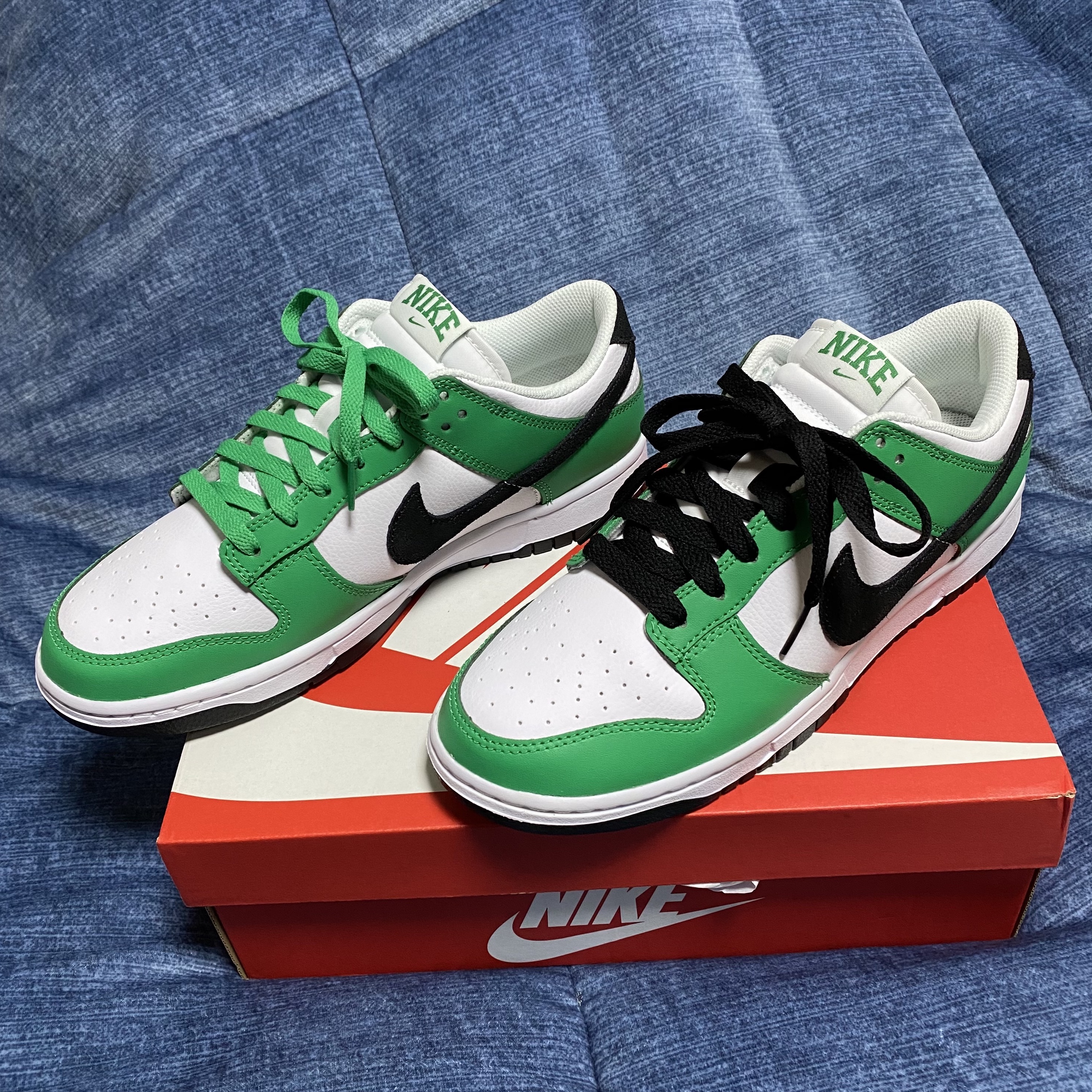 Nike Dunk Low White Green 착용 스타일 - 2
