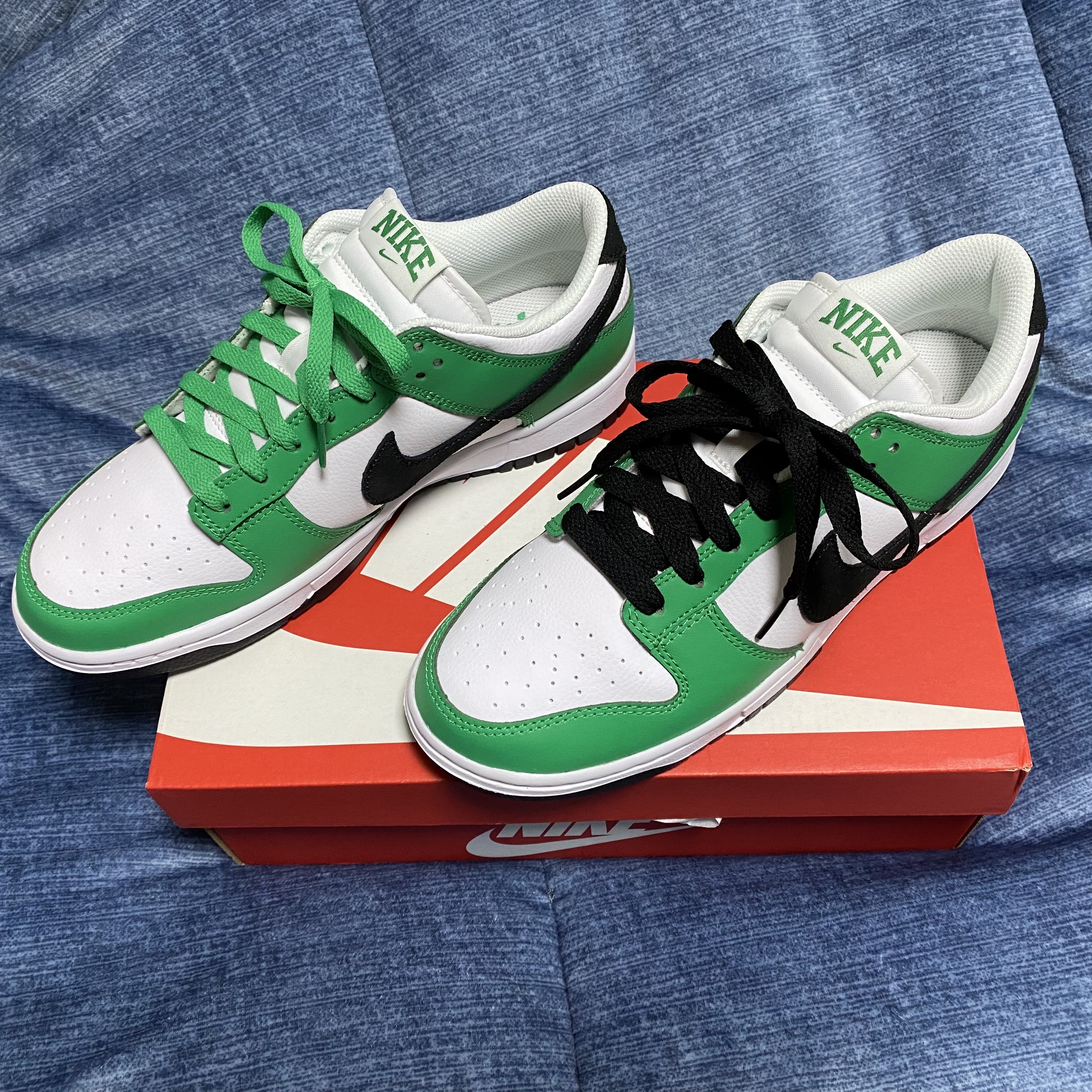 Nike Dunk Low White Green 착용 스타일 - 5