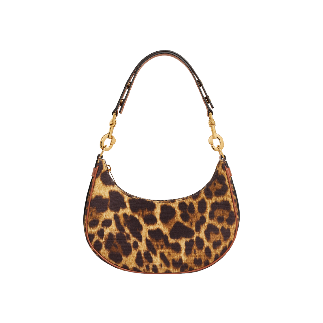 Celine Medium Ava Strap Bag in Textile with Leopard Print Natural Tan 상세 이미지 1