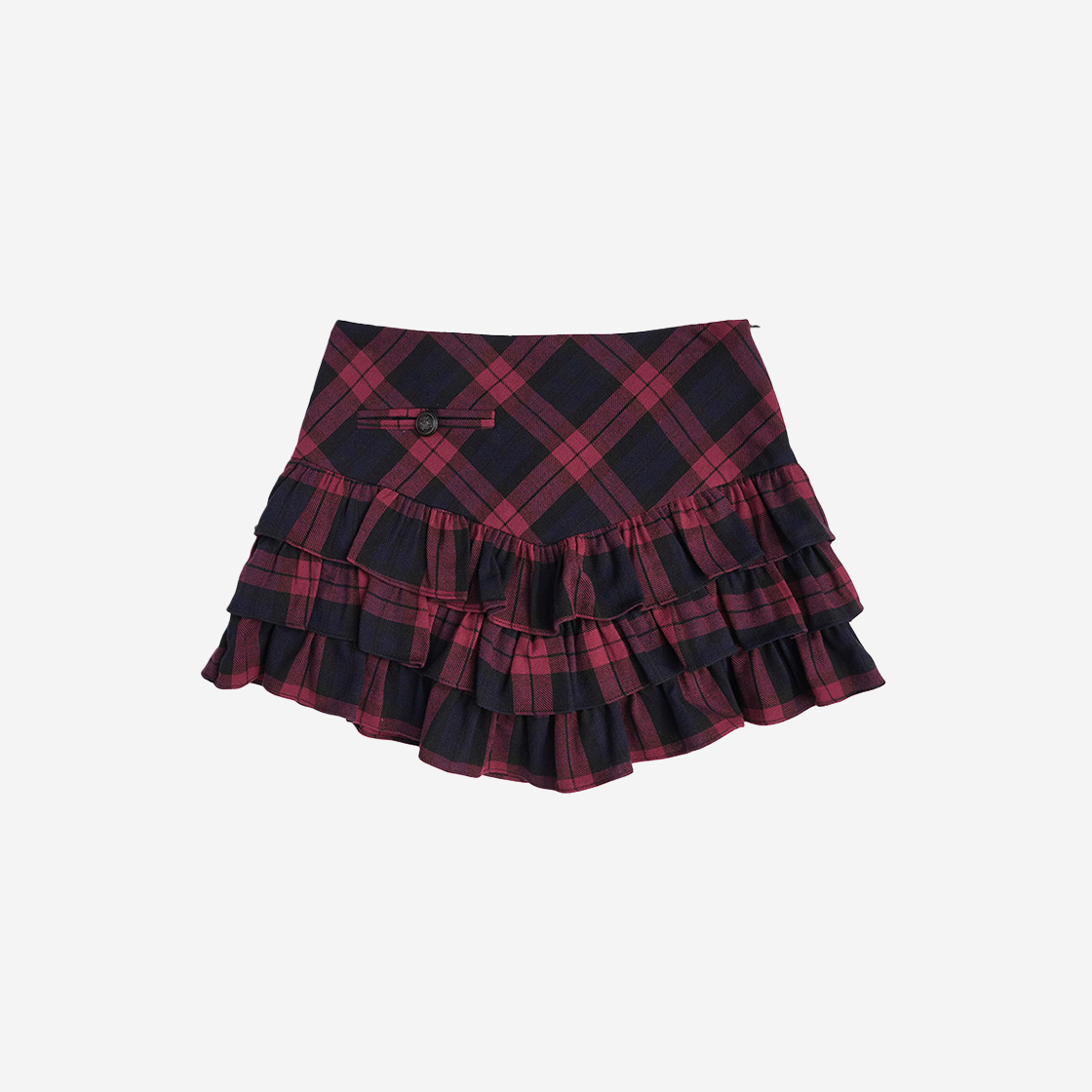 24PSSK1RD Elfelfelf Archives Women Sweety Check Skirt Red