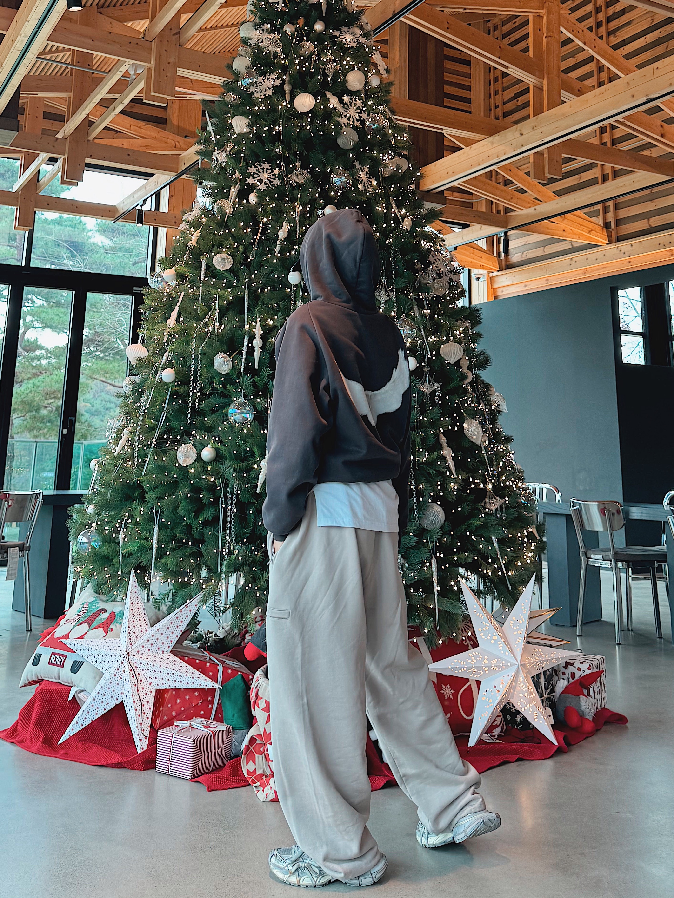 Yeezy Gap Engineered By Balenciaga Dove Shrunken Hoodie Black, Balenciaga 3XL Sneakers Light Beige 착용 스타일 - 2