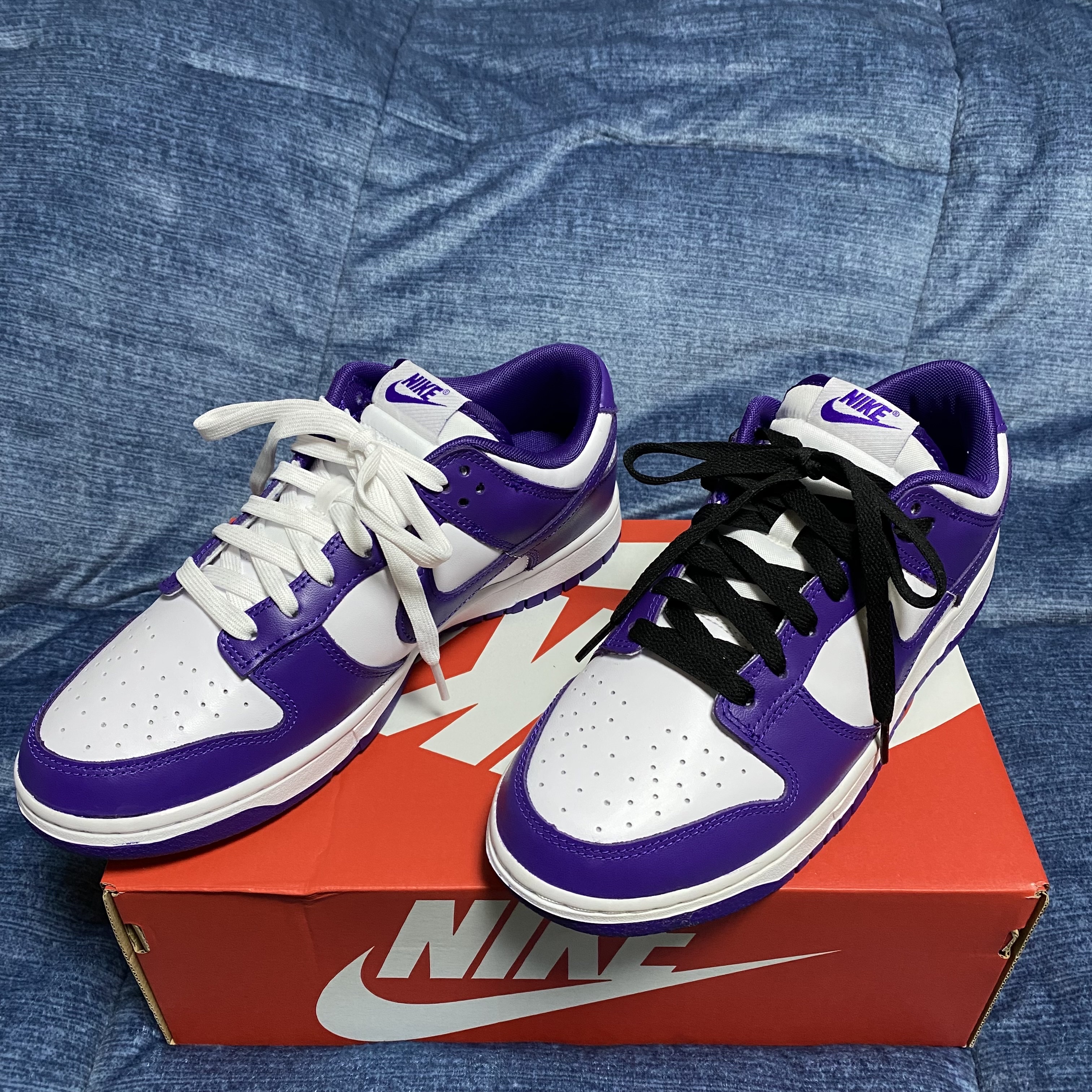Nike Dunk Low Retro Championship Court Purple 착용 스타일 - 2
