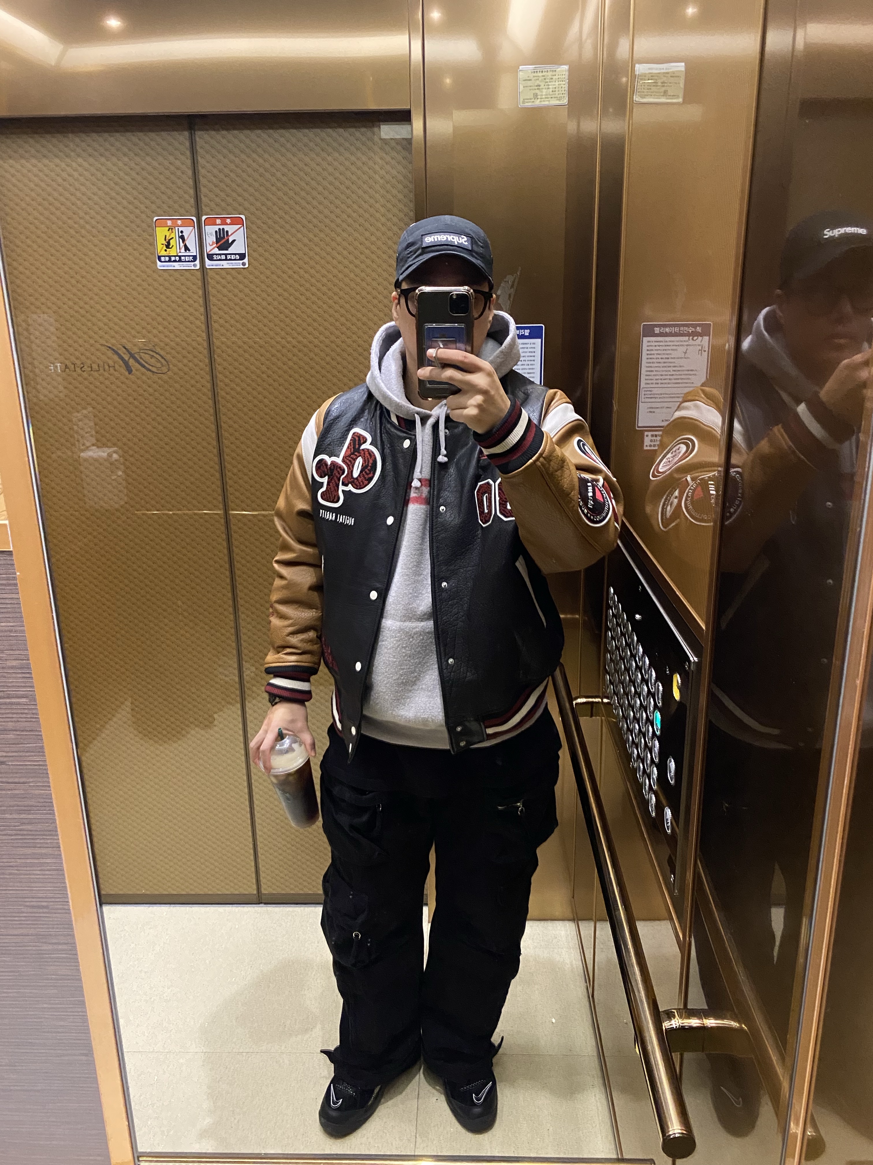 Supreme Inside Out Box Logo Hooded Sweatshirt Heather Grey - 23SS, Nike x Supreme Air Zoom Flight 95 SP Black 착용 스타일